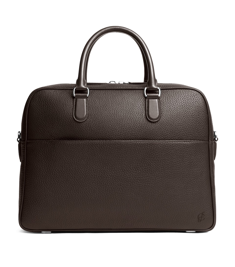 Carl Friedrik Leather Dunloe Briefcase Chocolate