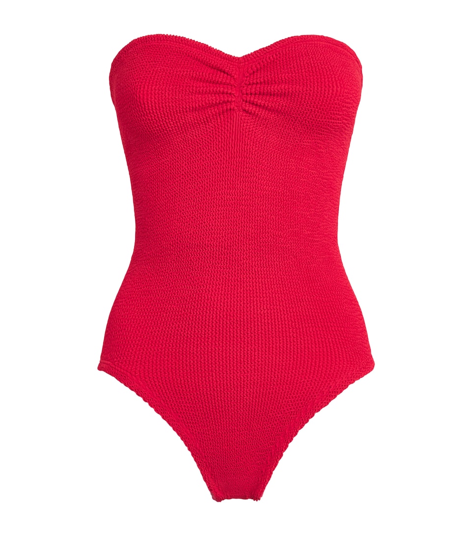 Hunza G Womens Strapless Coverage Brooke Swimsuit Red