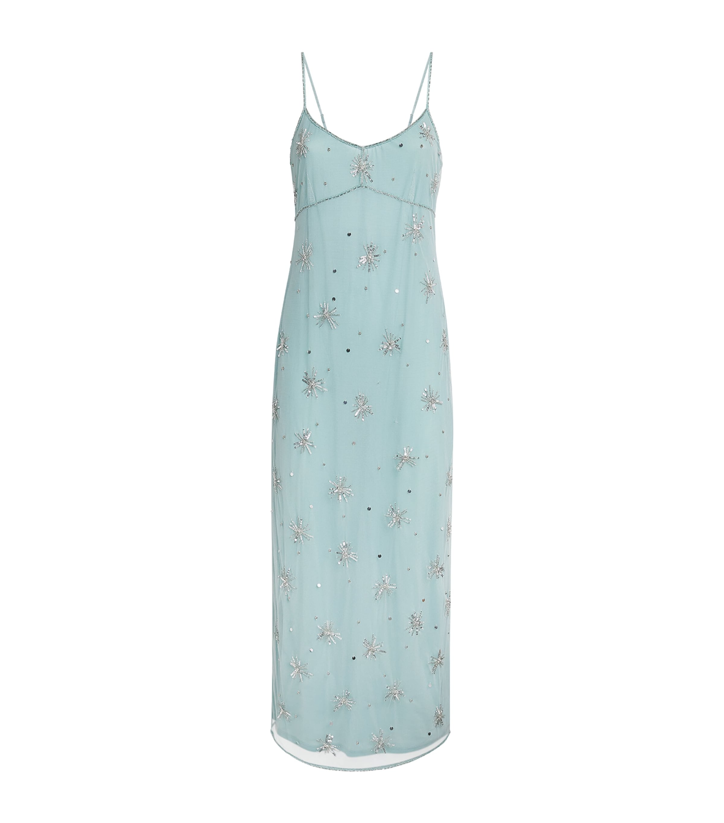 STAUD Womens Embellished Azzurra Midi Dress Lksd Lakeside