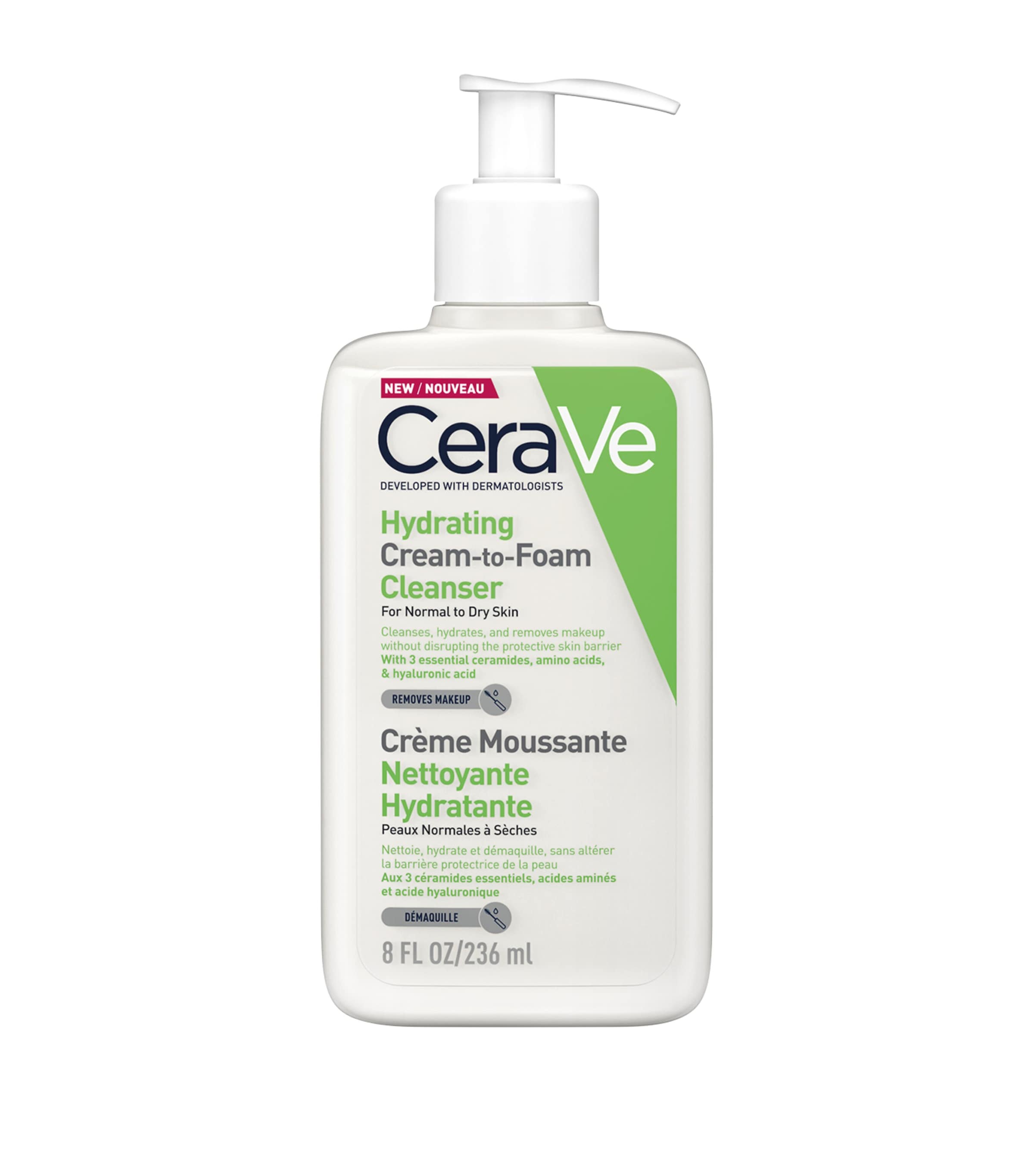 CERAVE Hydrating Cream-to-Foam Cleanser (236ml)