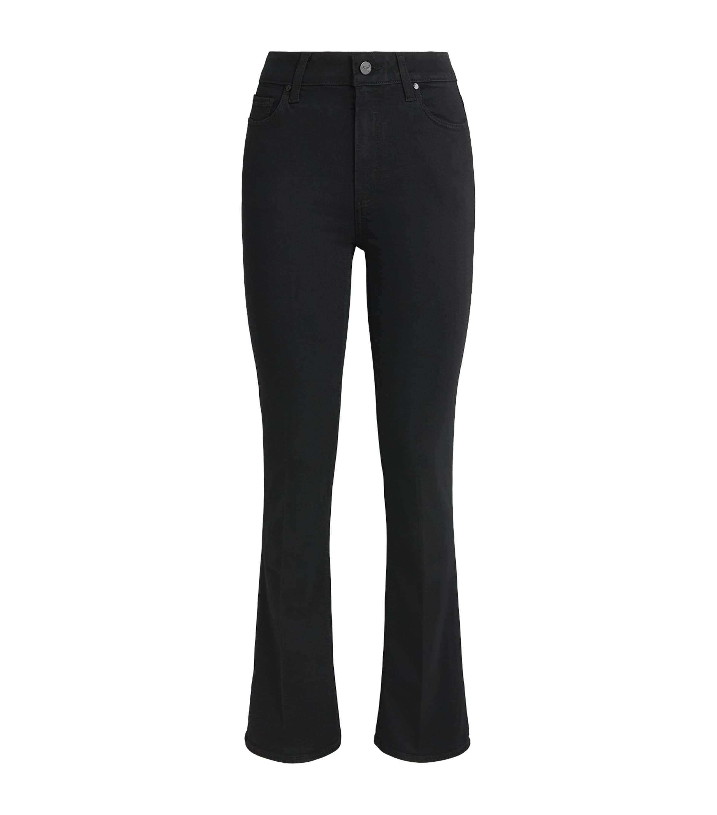 PAIGE Womens Manhattan High-Rise Bootcut Jeans Black Shadow