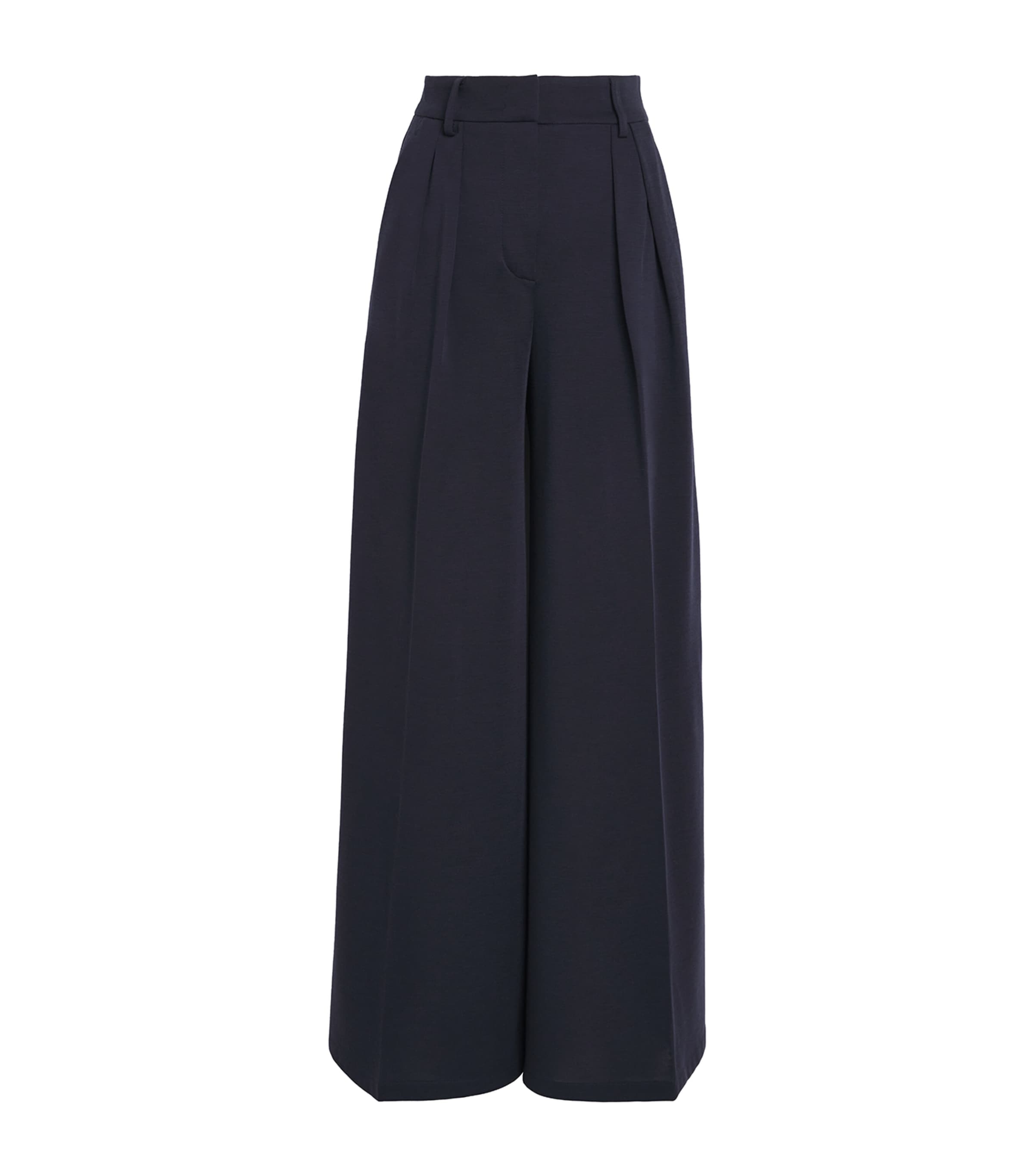 Wool Jersey Palazzo Trousers