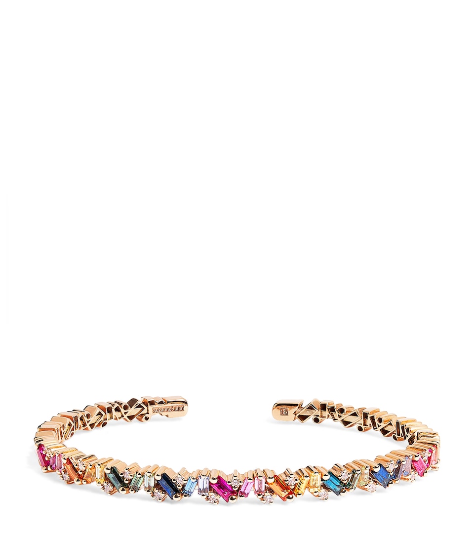 Suzanne Kalan Rose Gold, Diamond and Sapphire Rainbow Frenzy Bangle Rg/rs