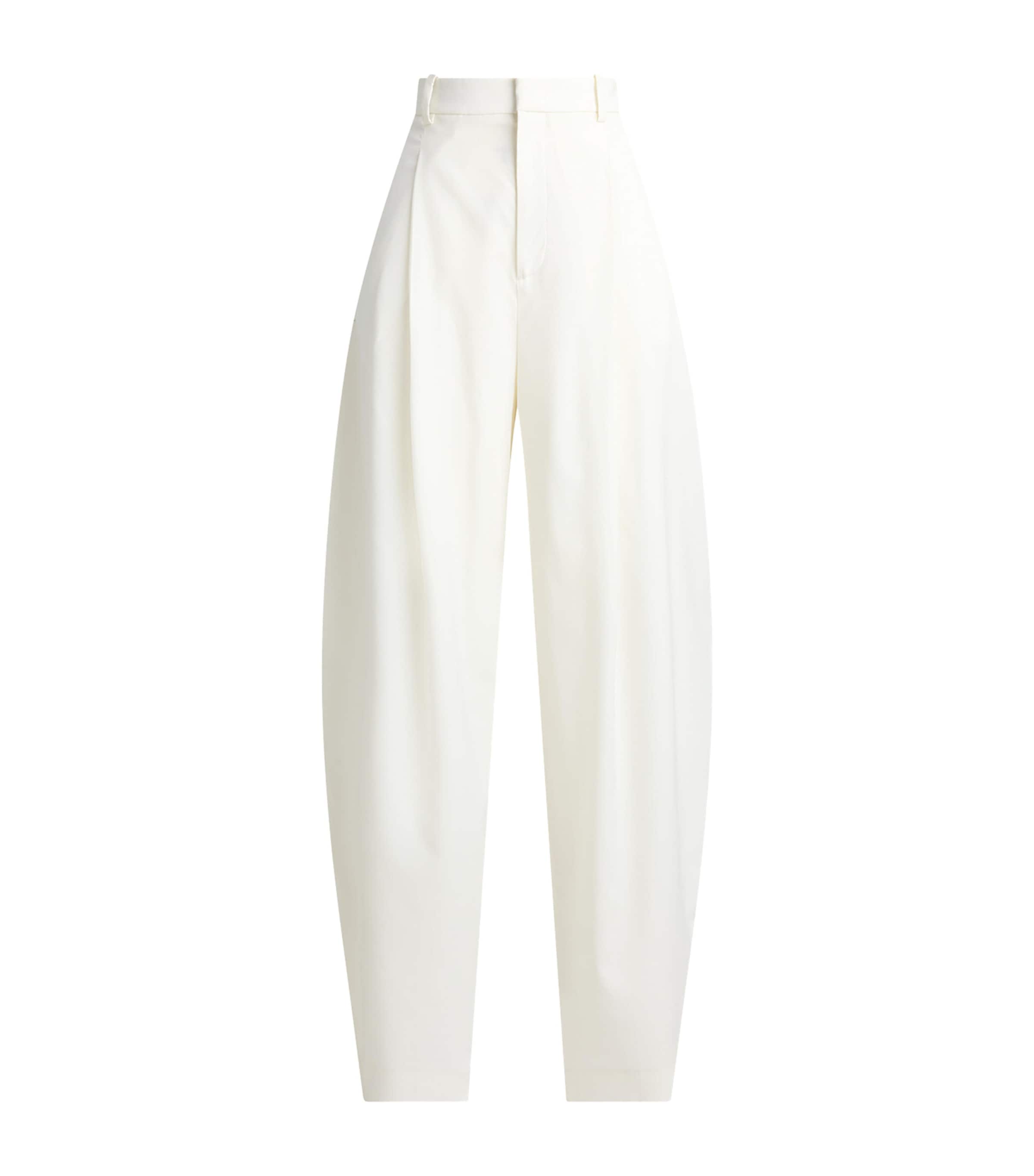 Ralph Lauren Womens Wool-Blend High-Waist Harlo Trousers Cream