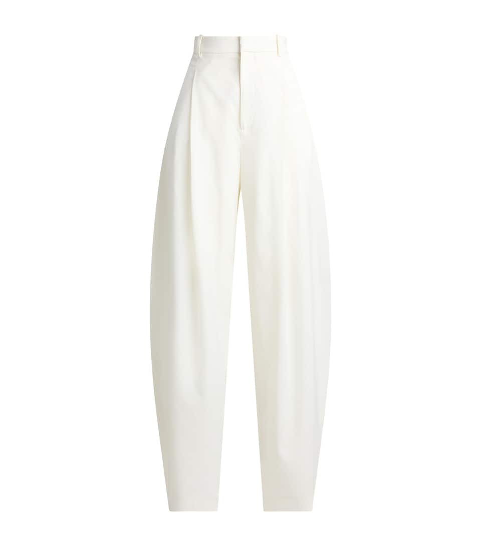 Ralph Lauren Womens Wool-Blend High-Waist Harlo Trousers Cream