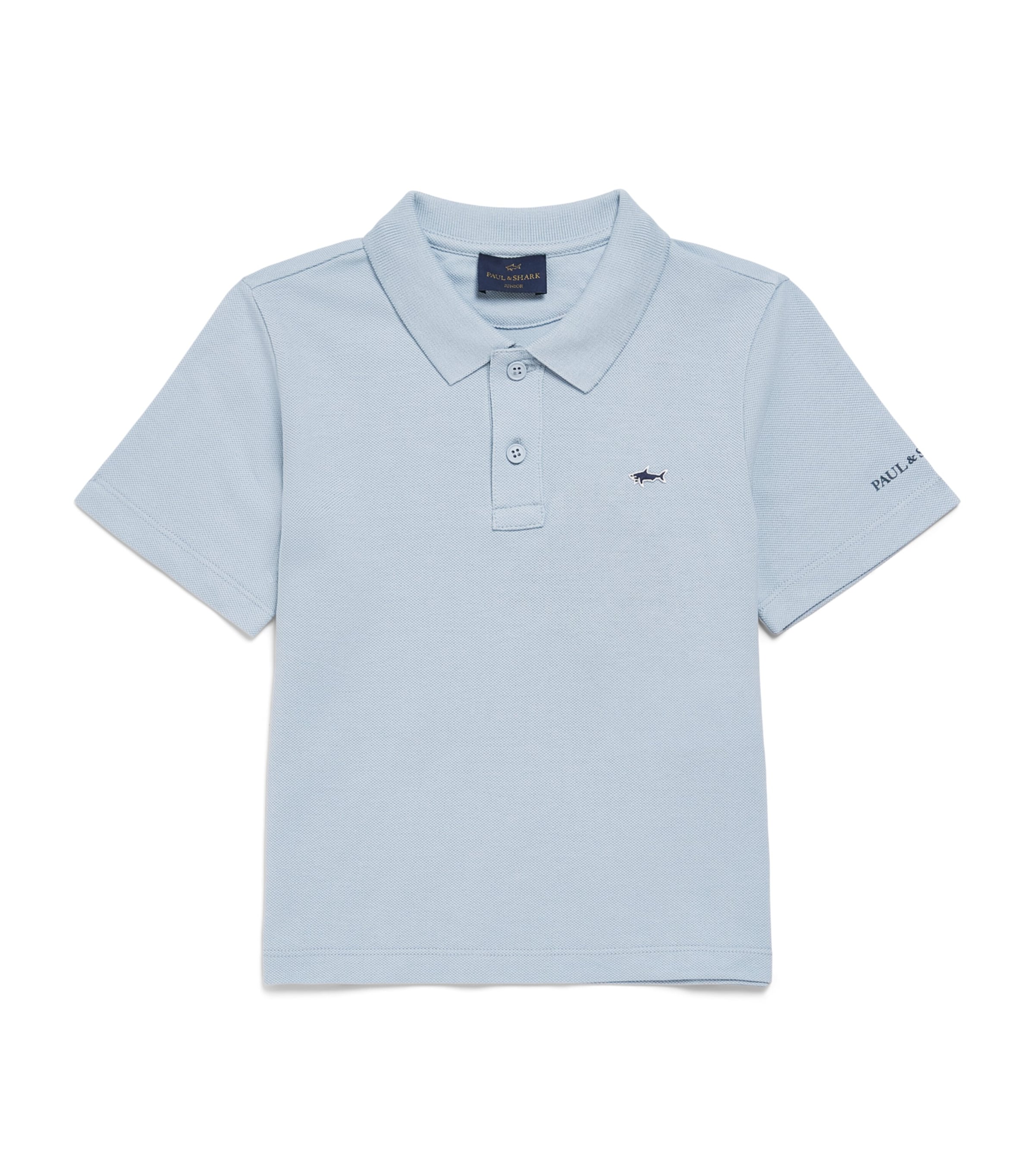 Paul & Shark Cotton Logo Polo Shirt (4-16 Years) Ice Blue