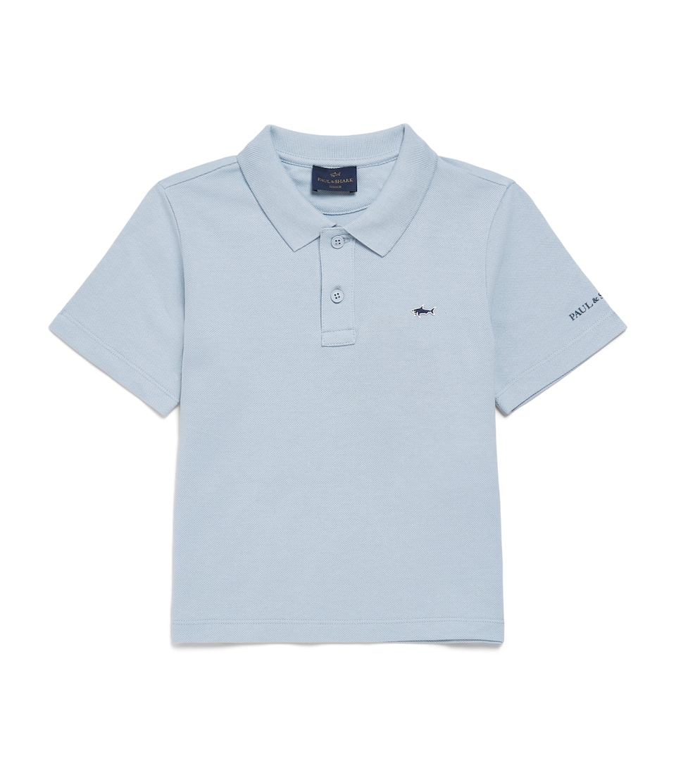 Paul & Shark Cotton Logo Polo Shirt (4-16 Years) Ice Blue