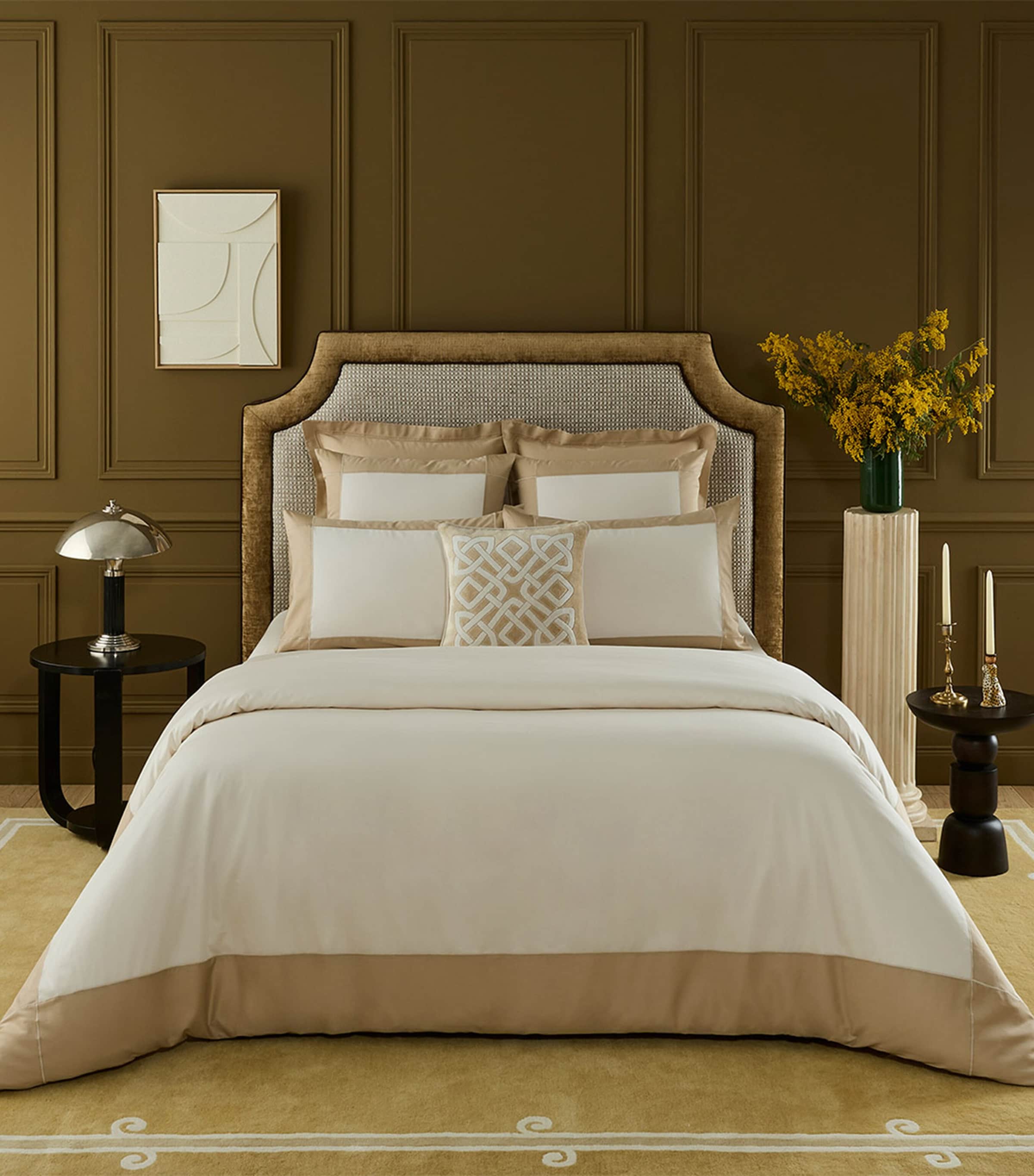 Yves Delorme Apollon Super King Flat Sheet (270cm x 295cm) Dune