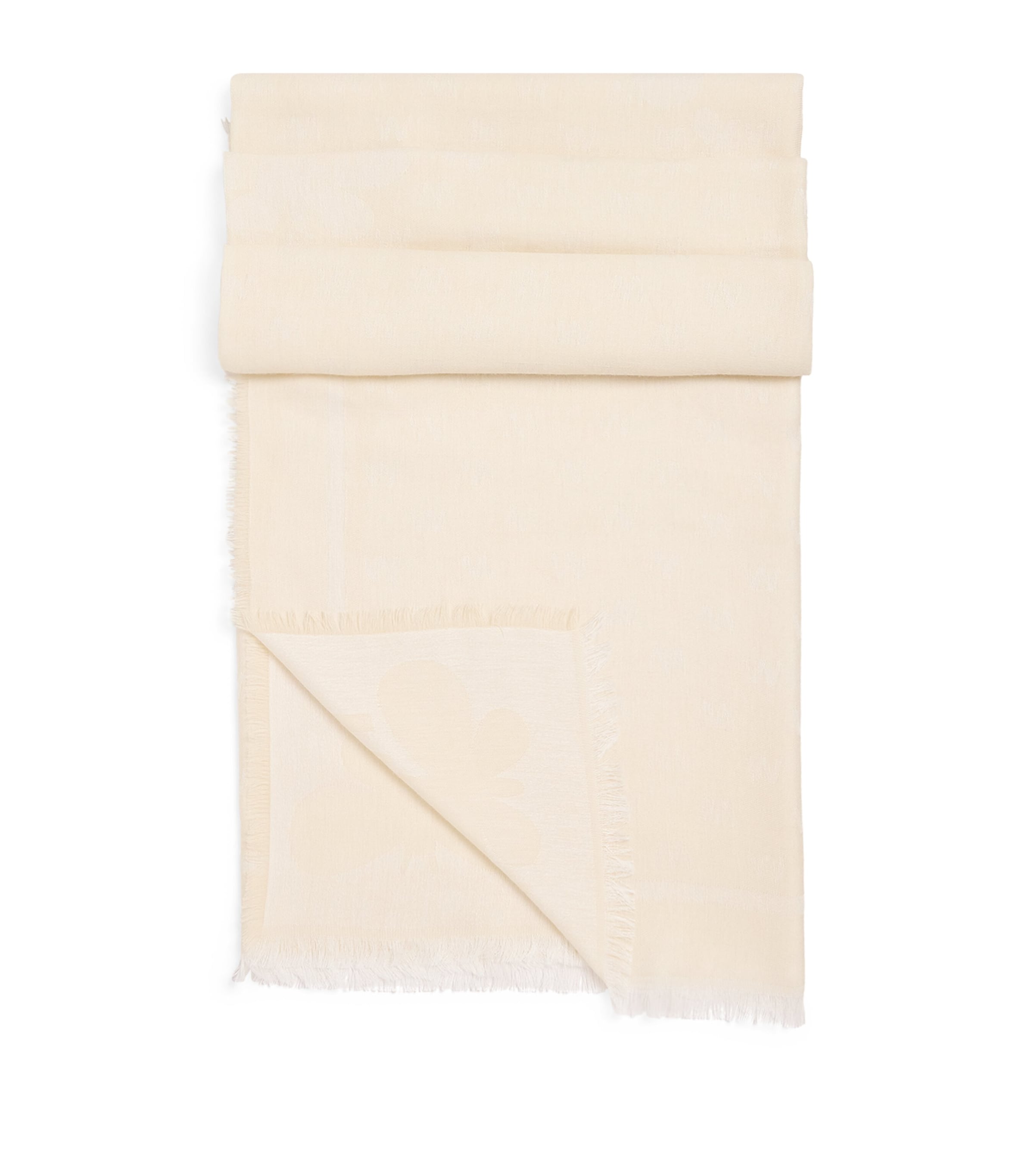 Jacquard-Knit Fringe Shawl