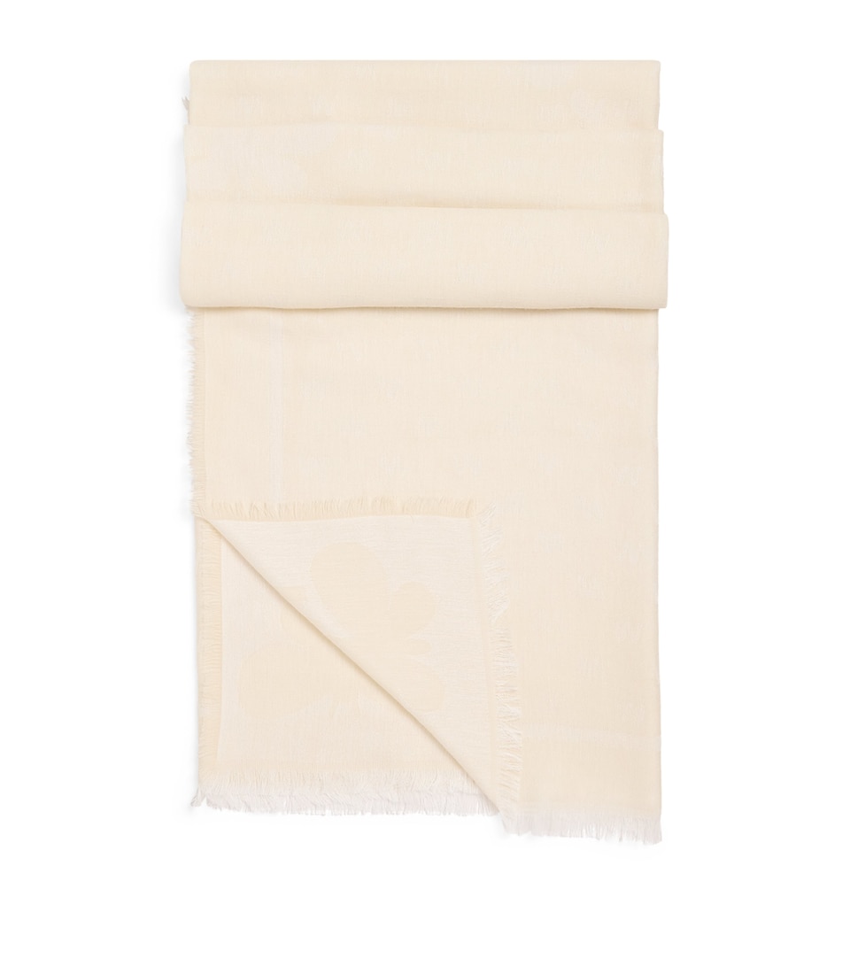 Jacquard-Knit Fringe Shawl