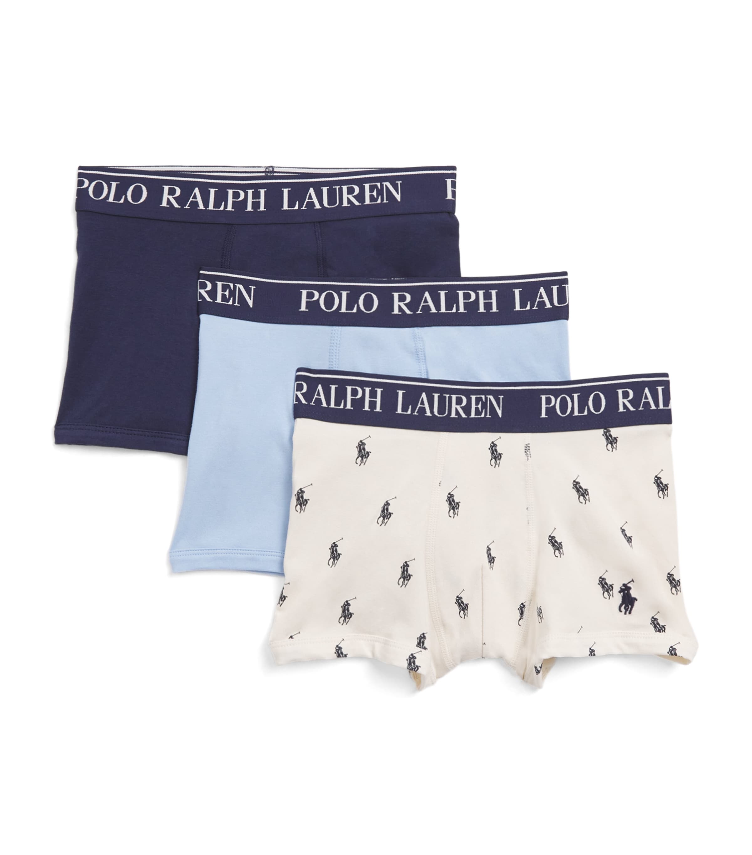 Ralph Lauren Kids Pack of 3 Stretch-Cotton Boxer Briefs (6-14 Years) Blue