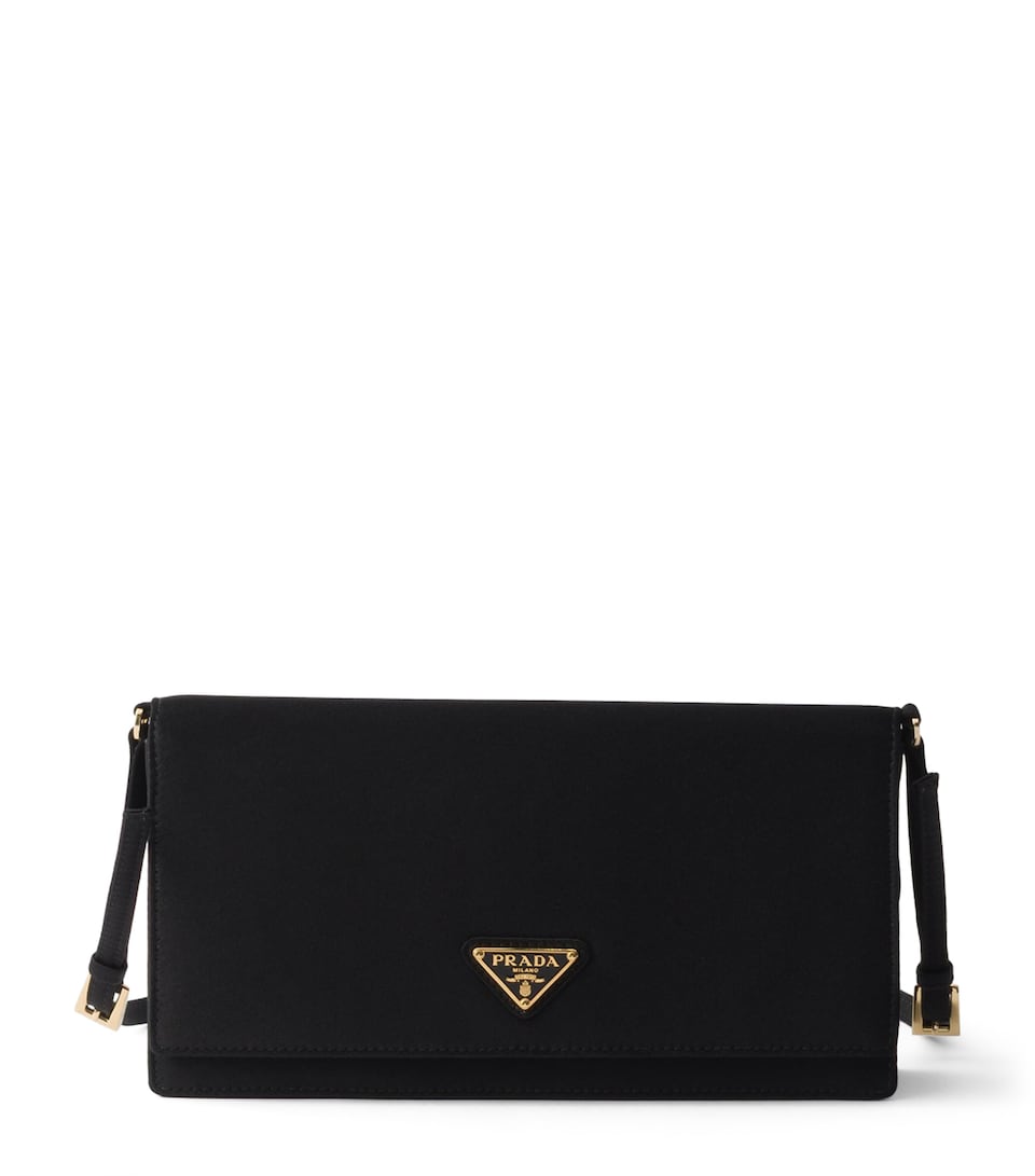 Prada Satin Shoulder Bag Black