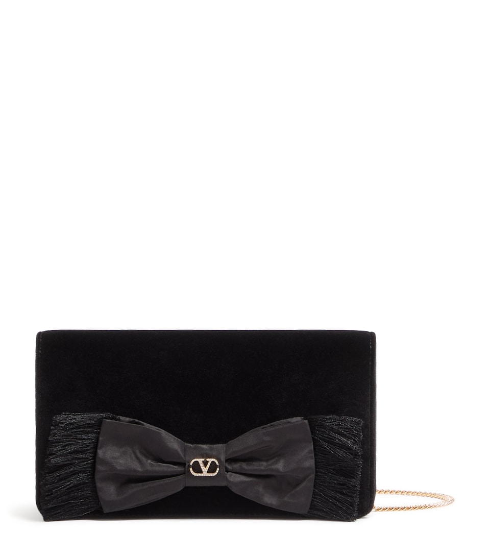 Mini Velvet VLogo Signature Bow Shoulder Bag