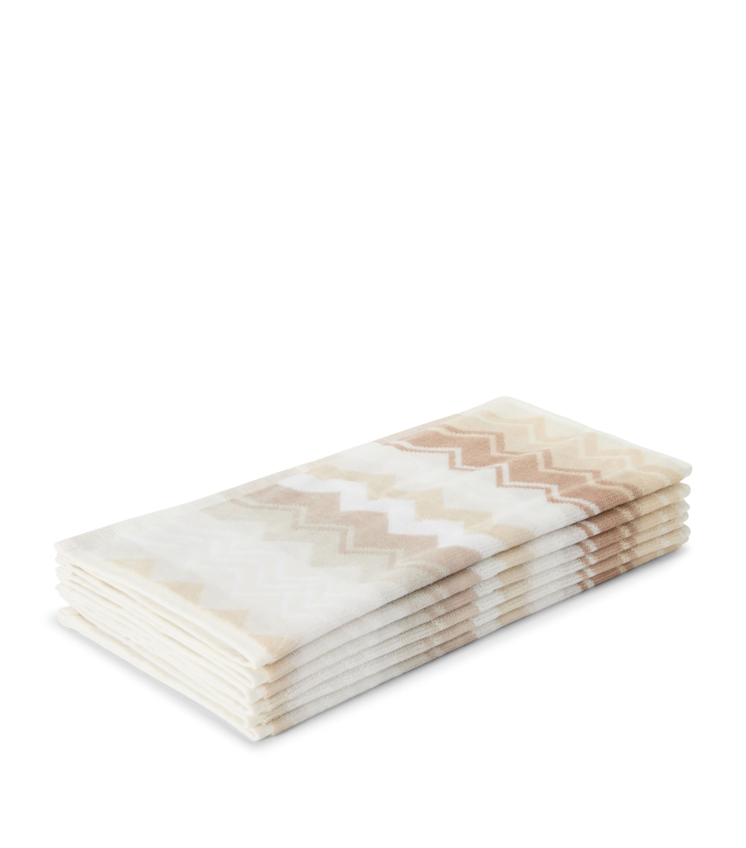 Missoni Home Set of 6 Giacomo Facecloths (30cm x 30cm) Natural