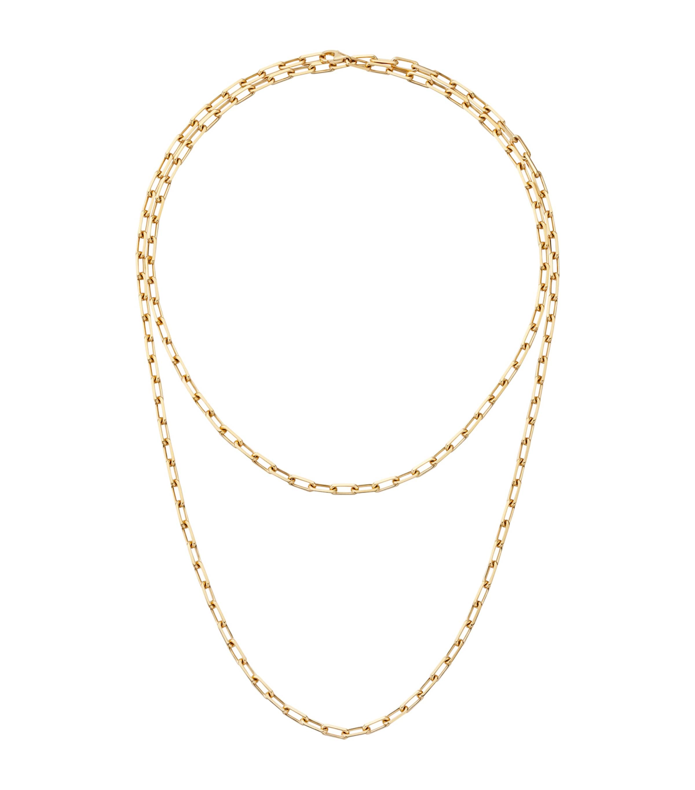 Small Yellow Gold Santos de Cartier Long Chain Necklace
