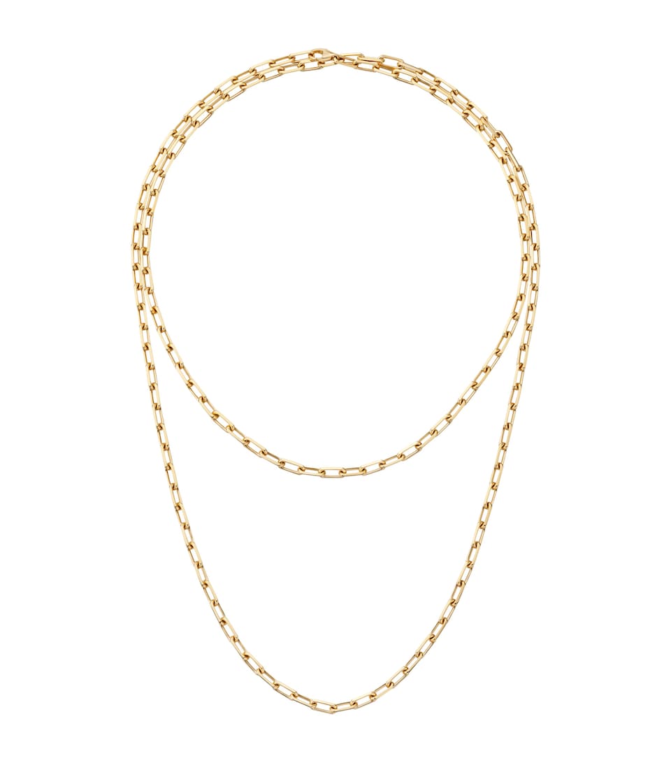 Small Yellow Gold Santos de Cartier Long Chain Necklace