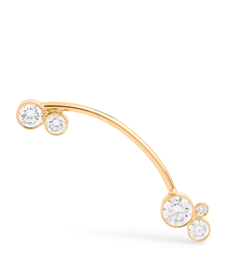 Yellow Gold and Diamond Stellari Diamant Single Right Earring