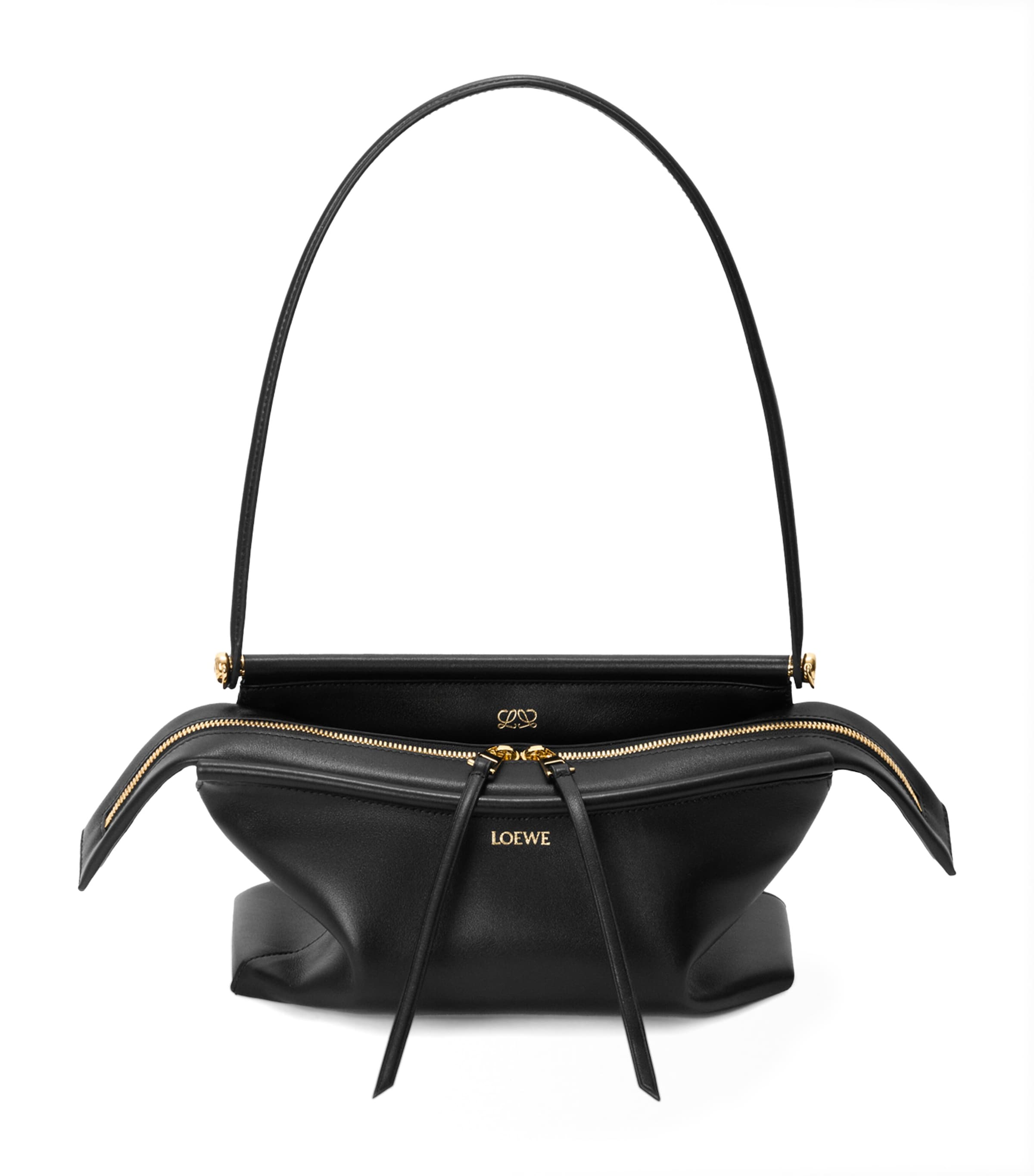 LOEWE Small Leather Whisker Shoulder Bag Black