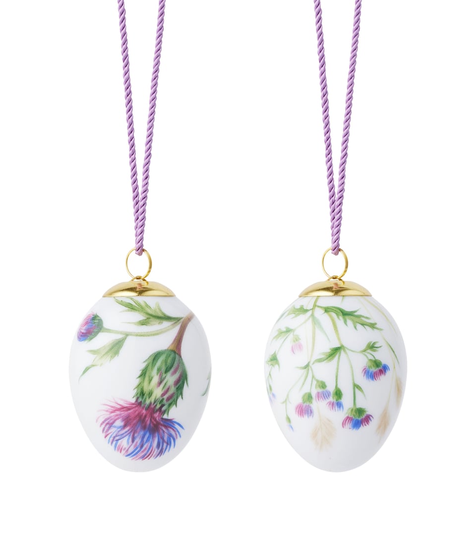 Set of 2 Porcelain Thistle Eggs (6cm)