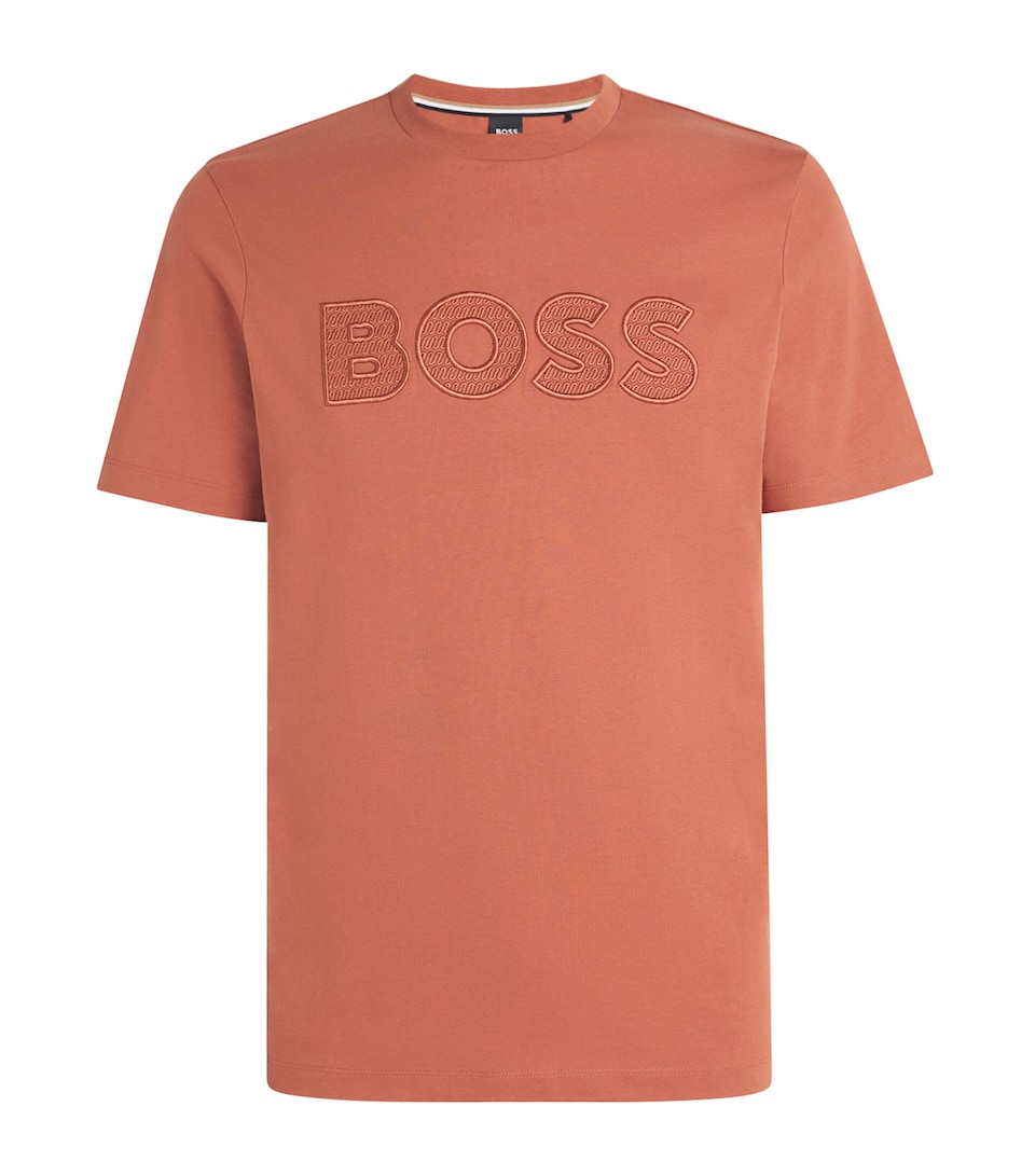 BOSS Mens Embroidered Thompson T-Shirt Dark Red