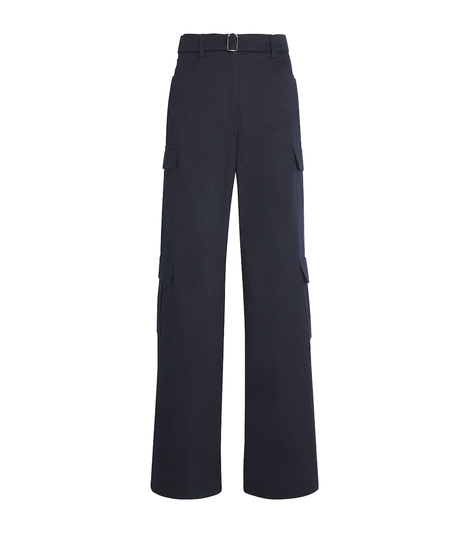 Cotton Gabardine Cargo Trousers
