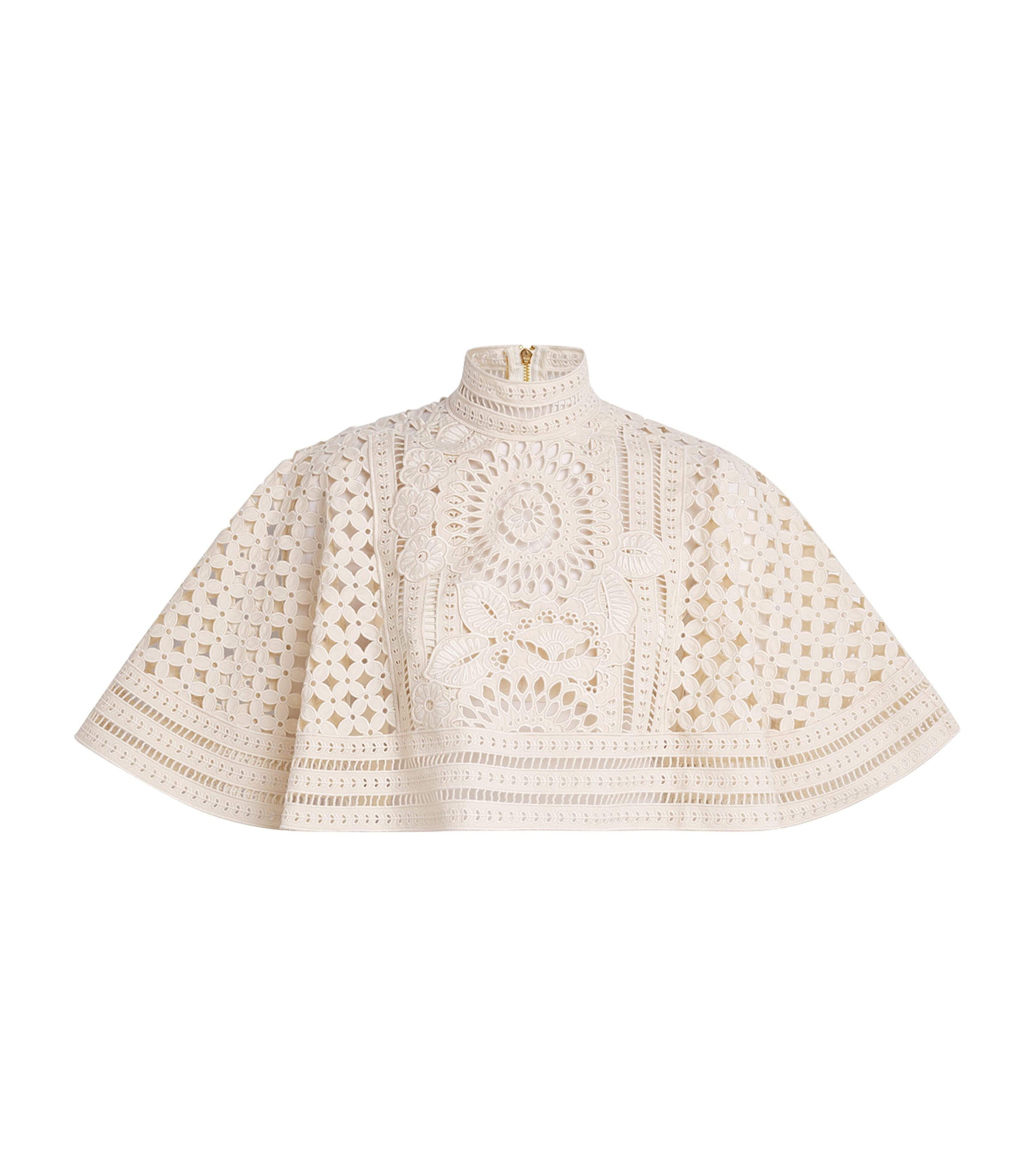 Zimmermann Womens Cotton Indra Cape Crop Top Tea Tea