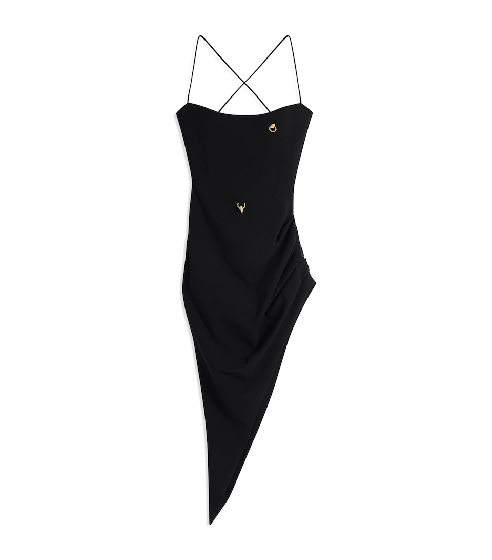 Asymmetric Thin Strap Mini Dress