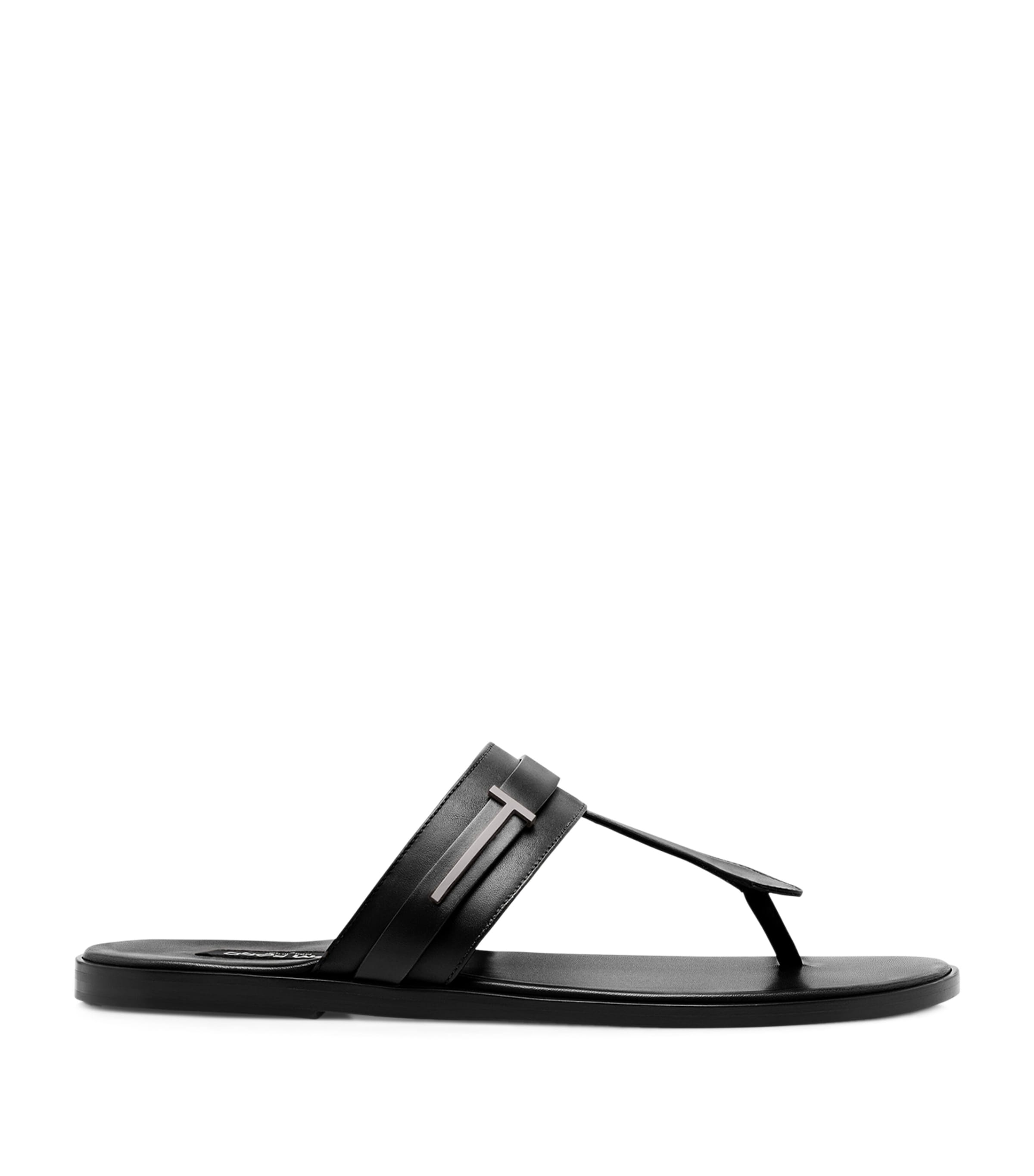 Leather Logo Sandals