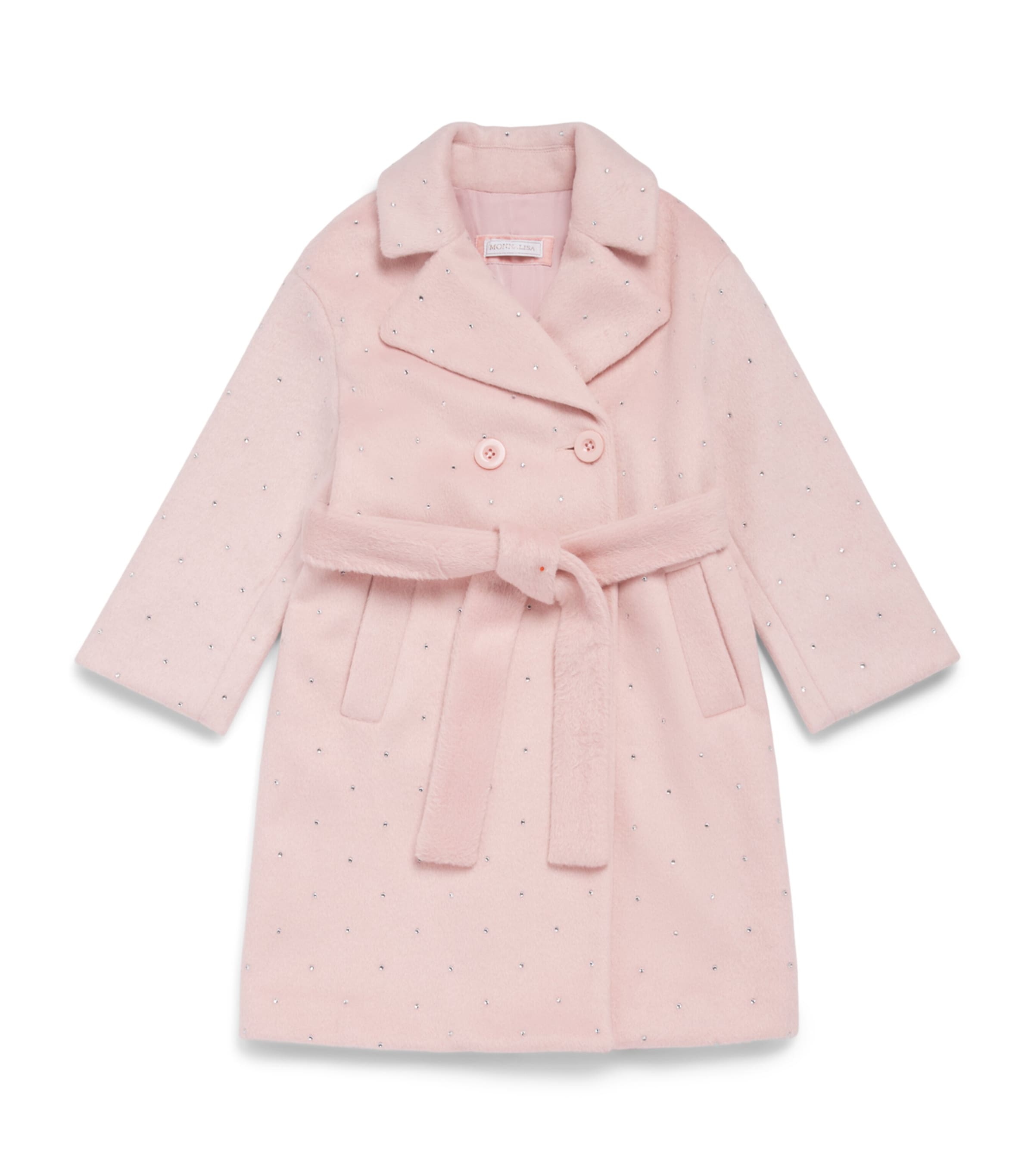 Monnalisa Embellished Belted Coat (2-12 Years) Lotus