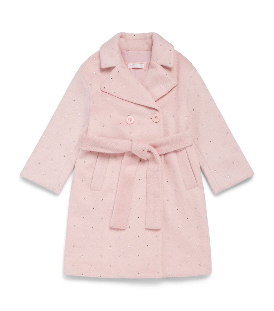 Monnalisa Embellished Belted Coat (2-12 Years) Lotus