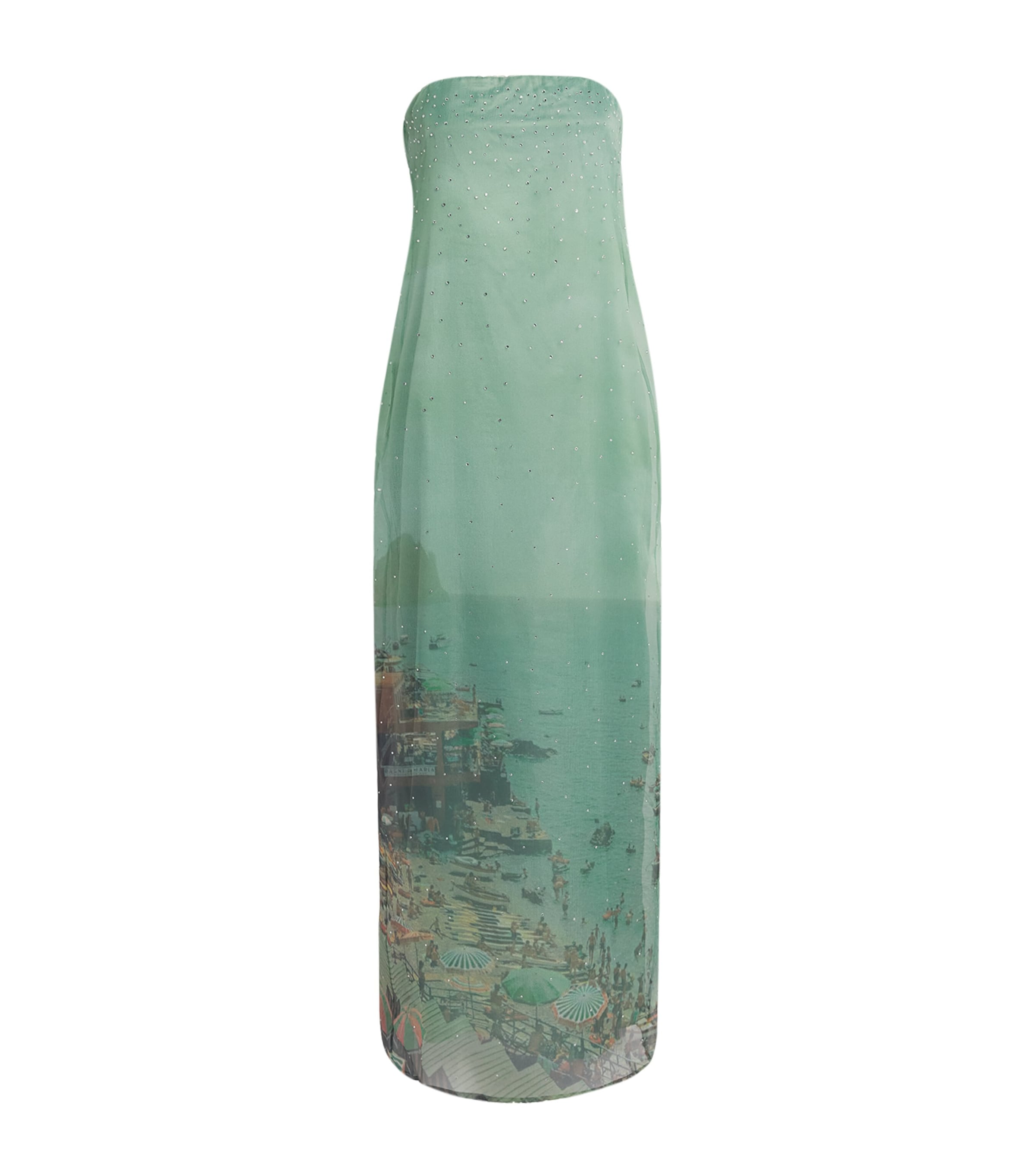 STAUD Womens Organza Embellished Amara Maxi Dress Elsu Endless Summer