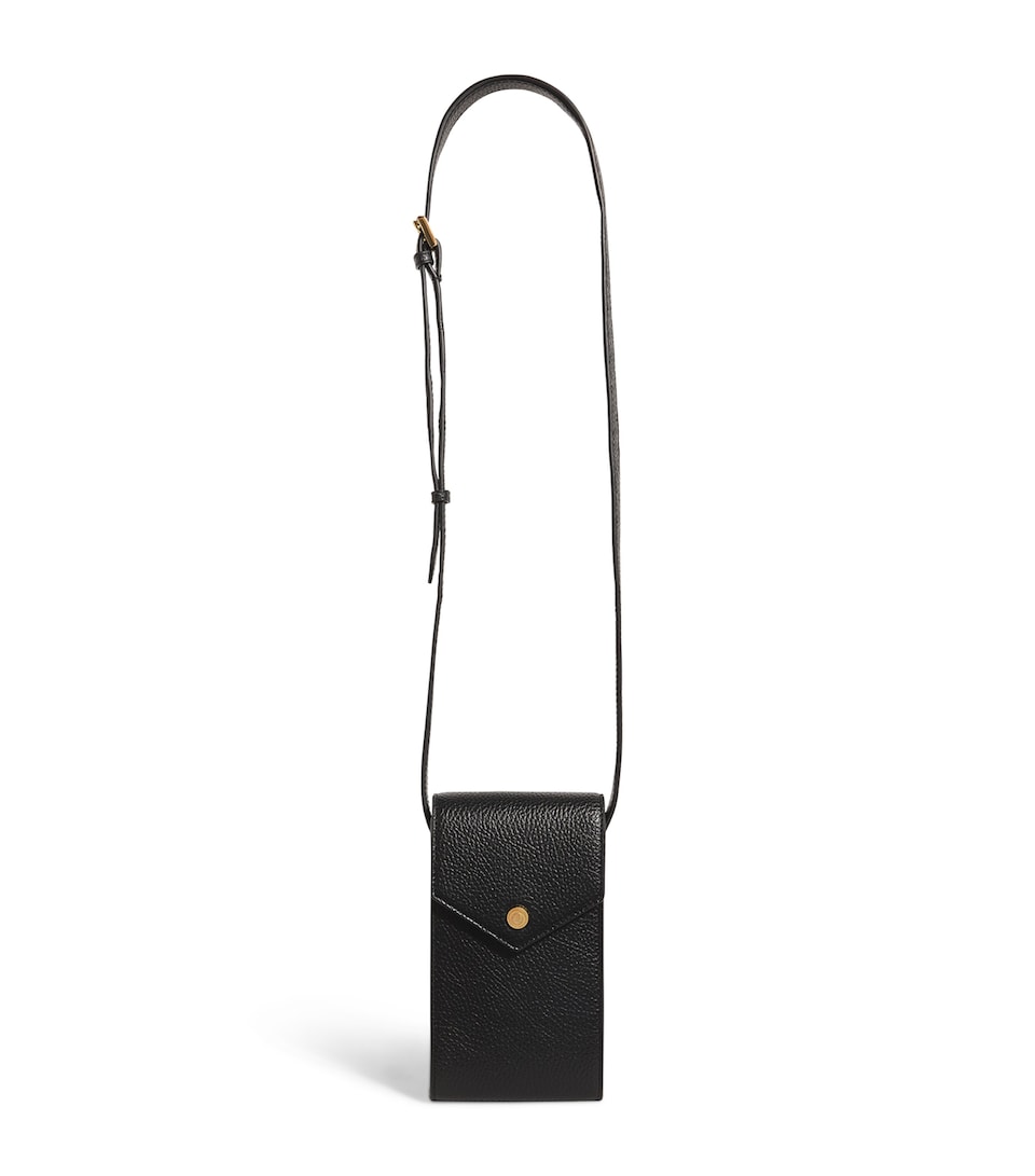 Harrods Leather Phone Pouch Black
