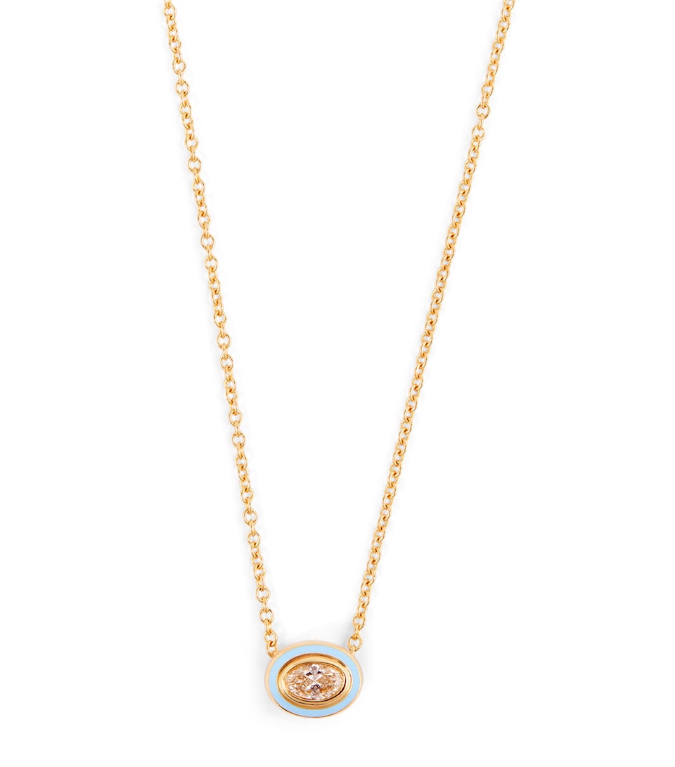 Yellow Gold, Diamond and Enamel Lenox Necklace
