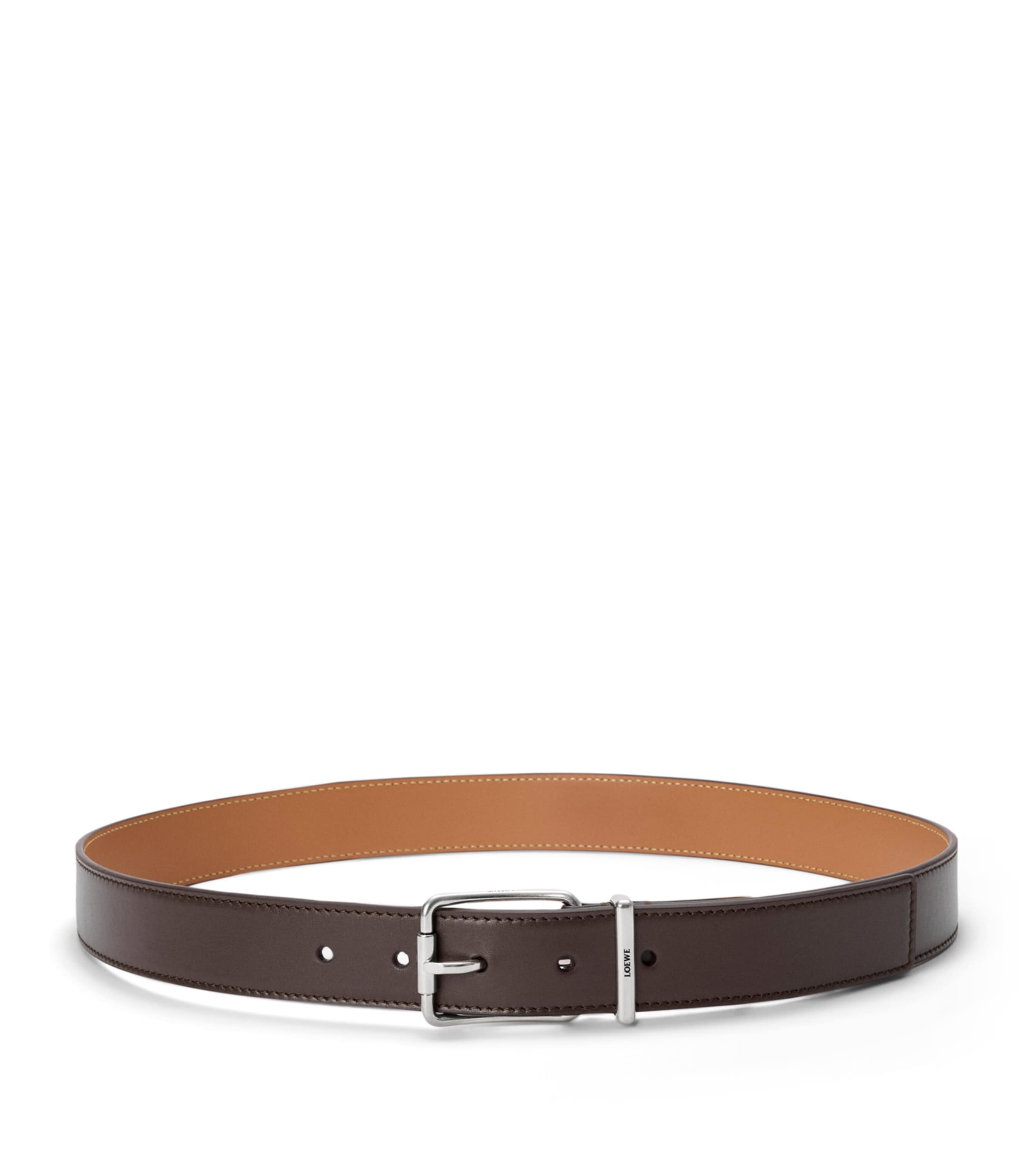 Leather Logo Buckle Belt