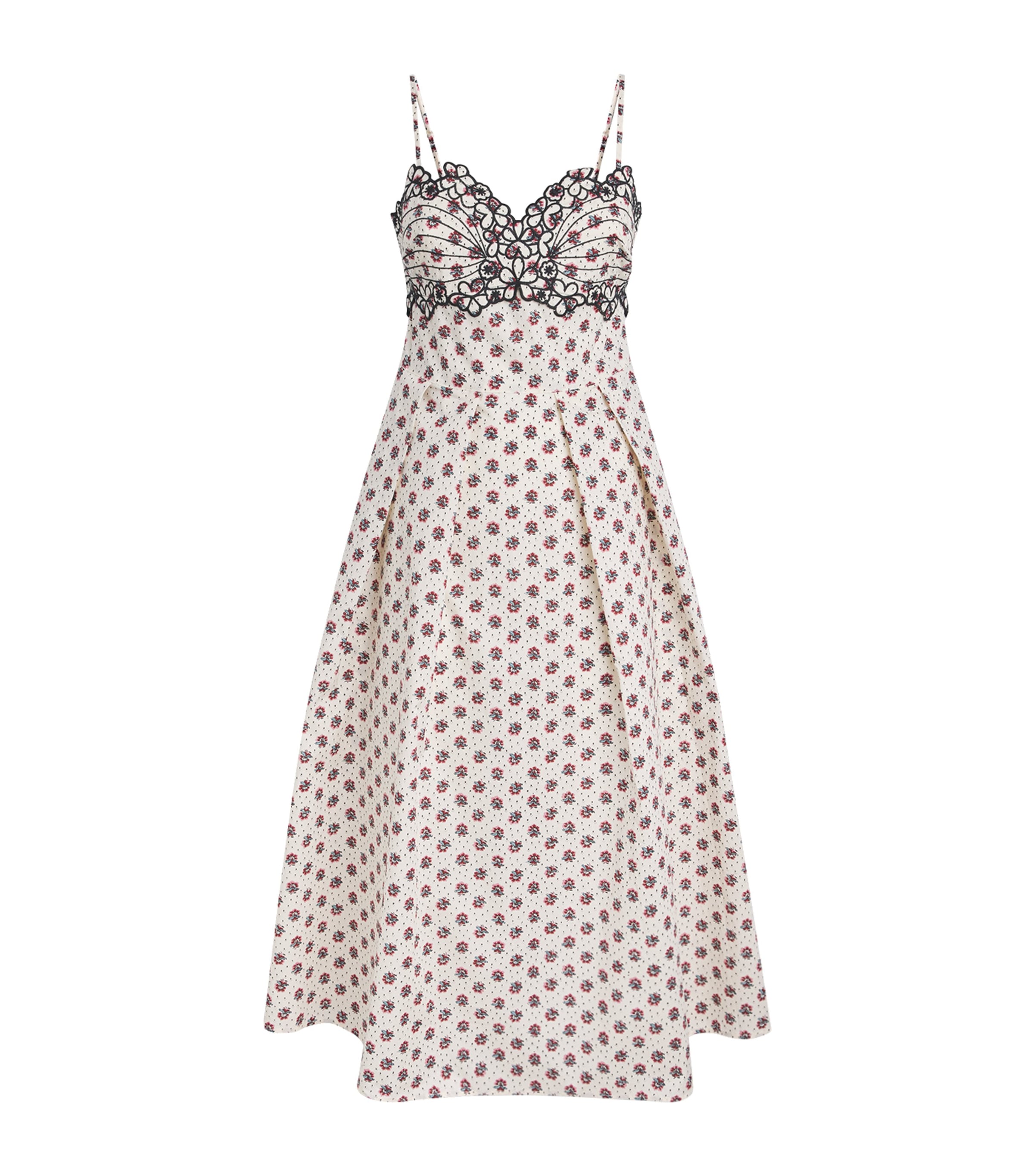 Claudie Pierlot Womens Cotton Poplin Maxi Dress Light Print