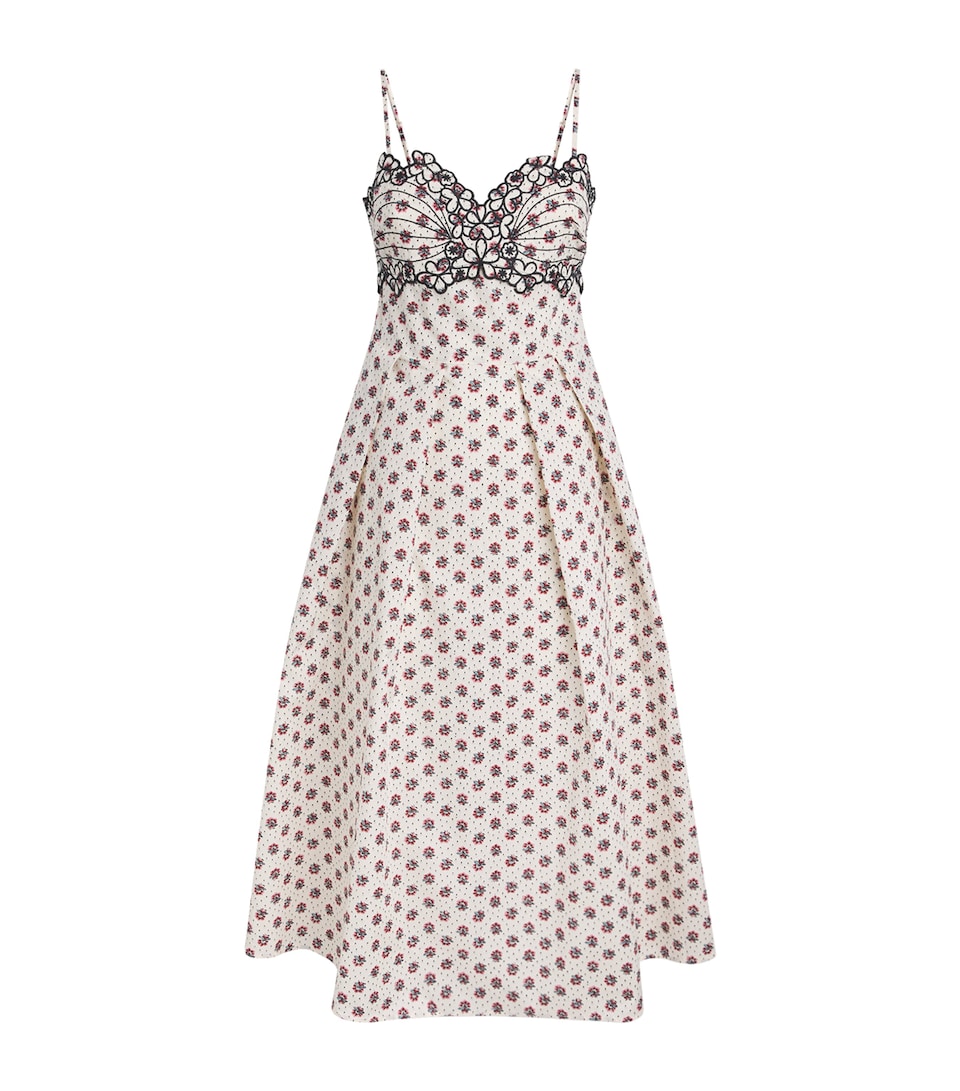 Claudie Pierlot Womens Cotton Poplin Maxi Dress Light Print