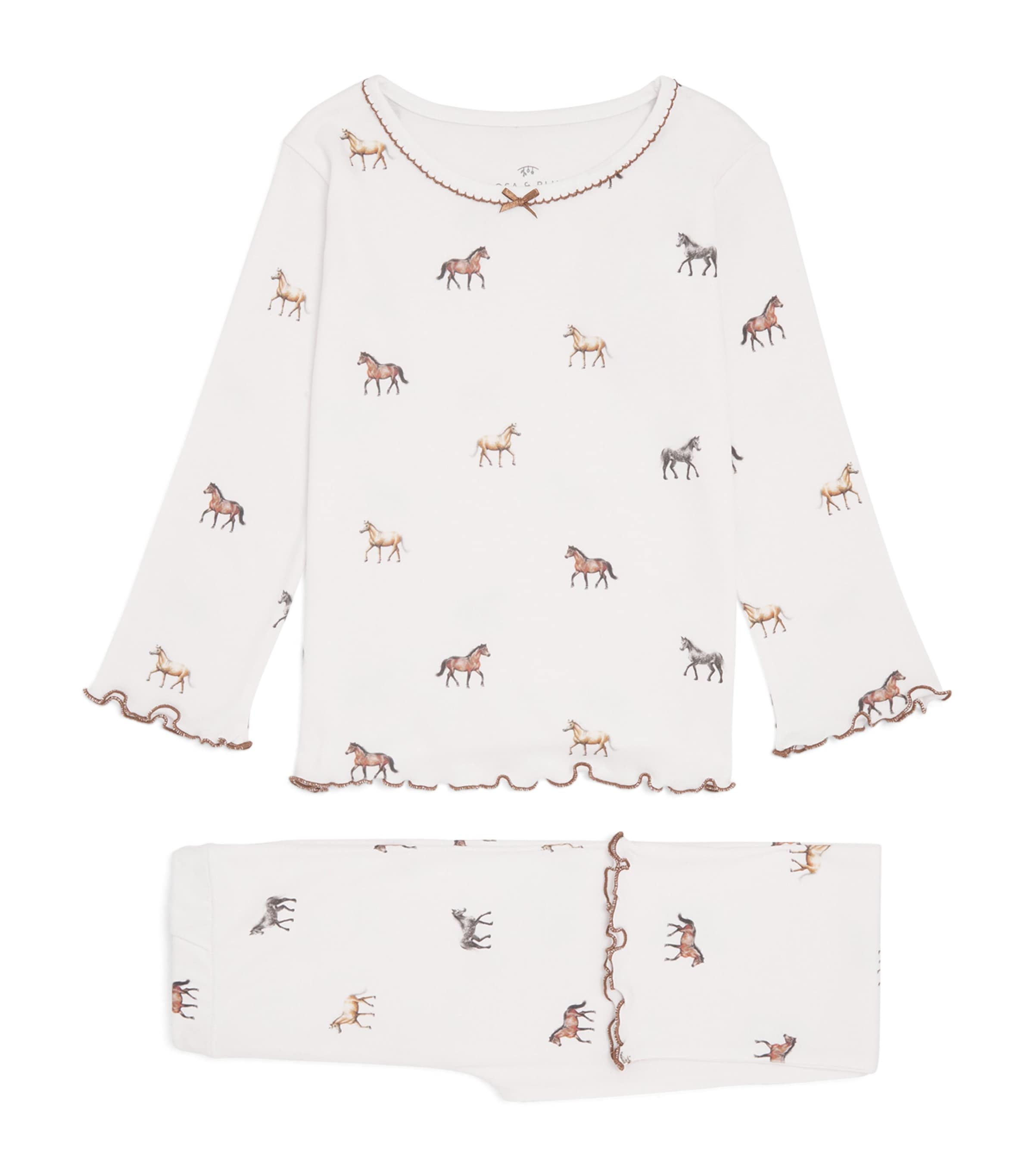 Rosa & Blue Frill-Trim Pony Pyjama Set (10-11 Years) Pony