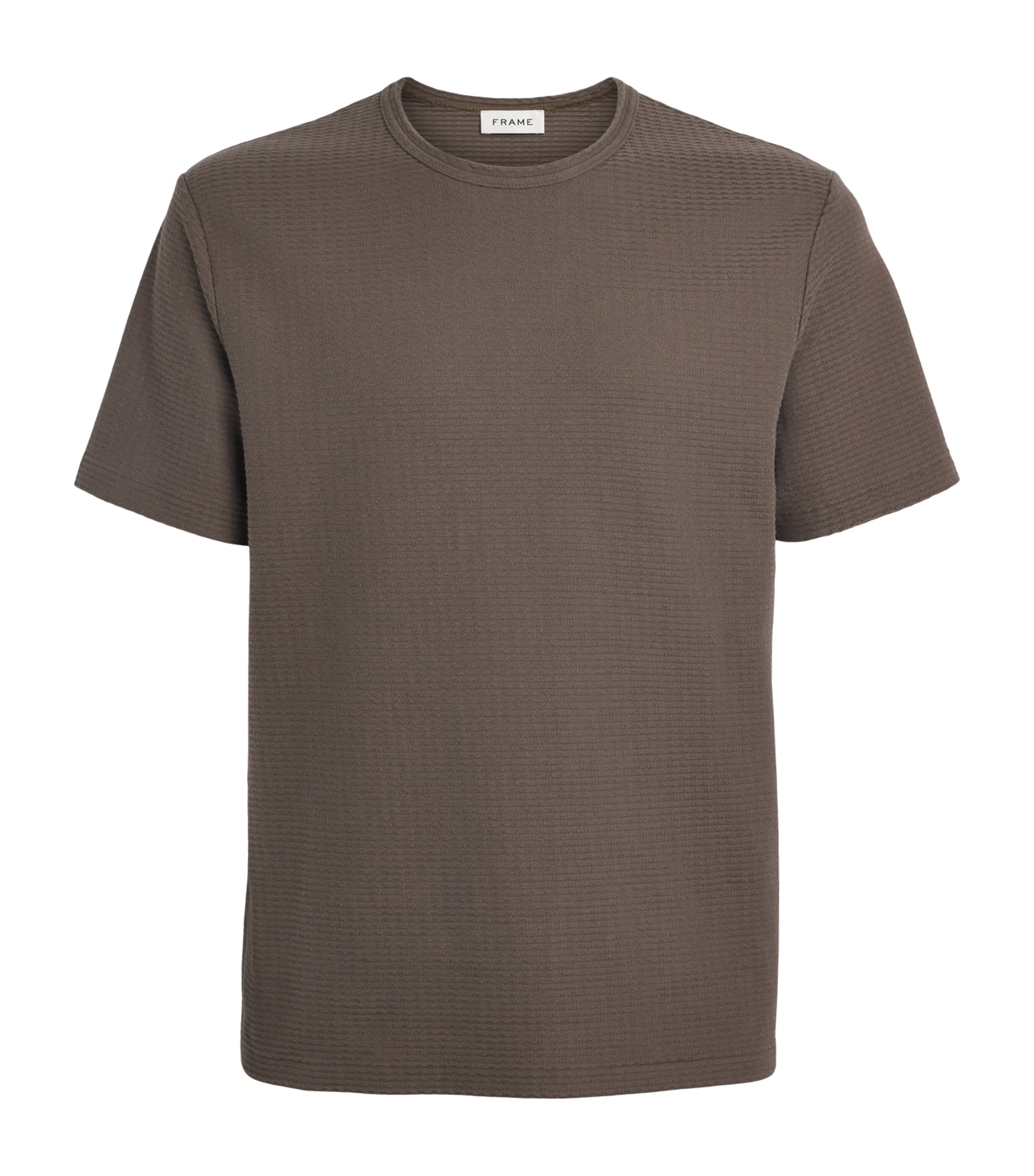 FRAME Mens Cotton Jacquard T-Shirt Soft Taupe