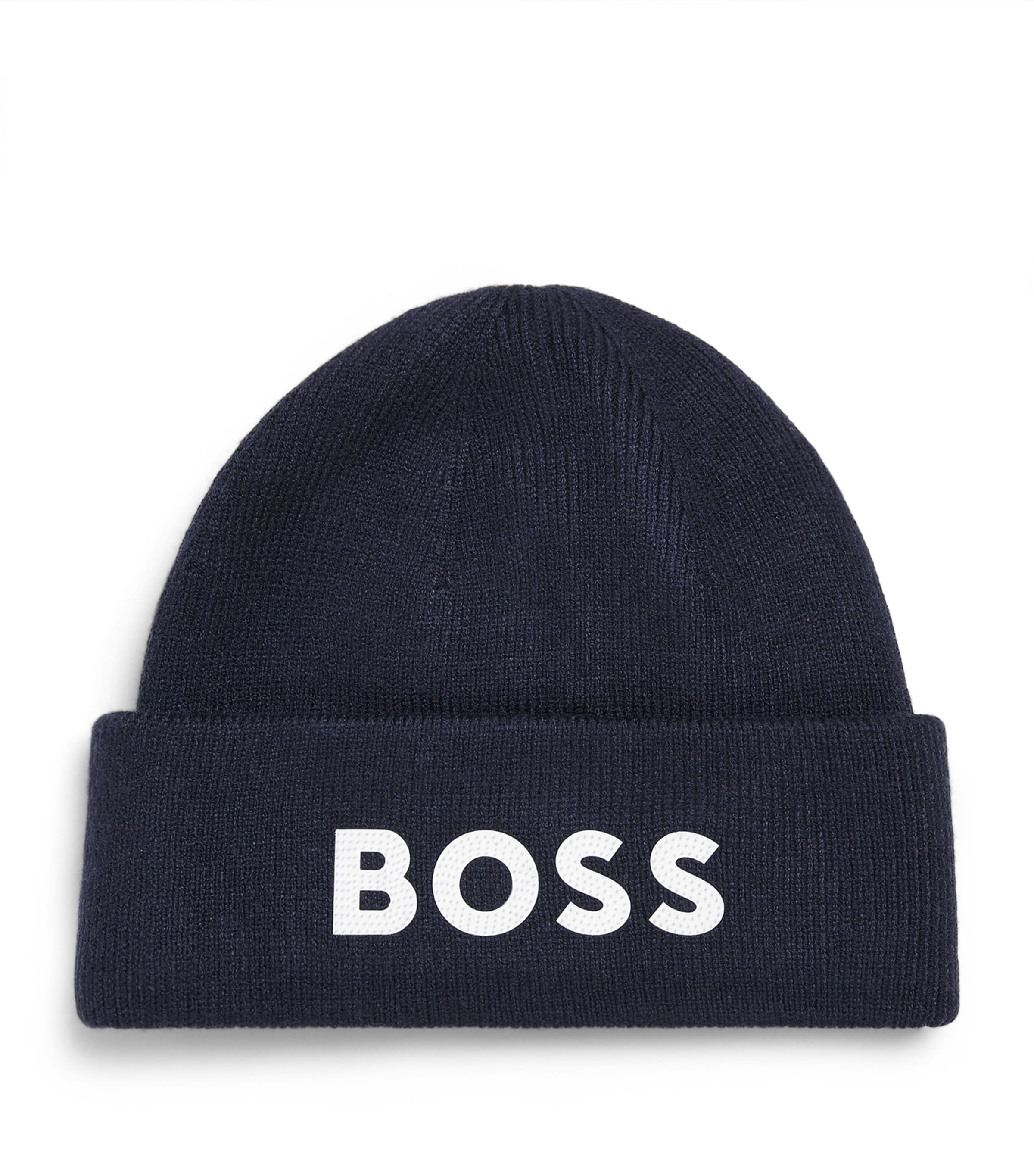 BOSS Kidswear Knitted Logo Beanie Navy