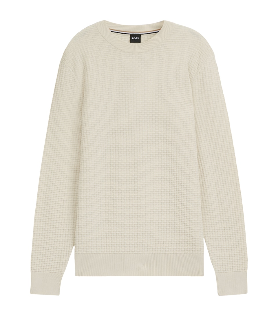 BOSS Mens Cotton Textured Sweater