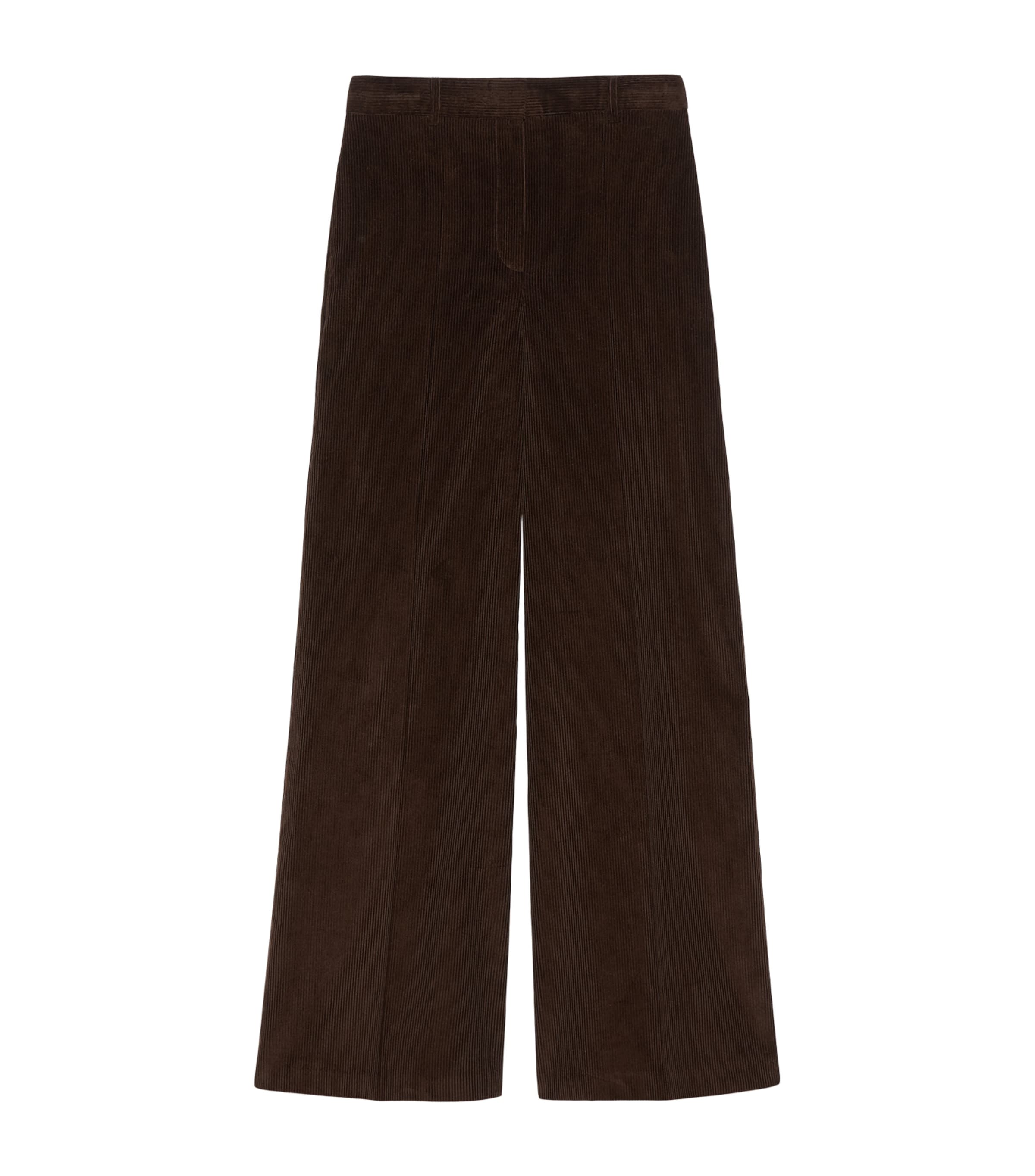 MAX&Co. Corduroy Wide-Leg Trousers Dark Brown