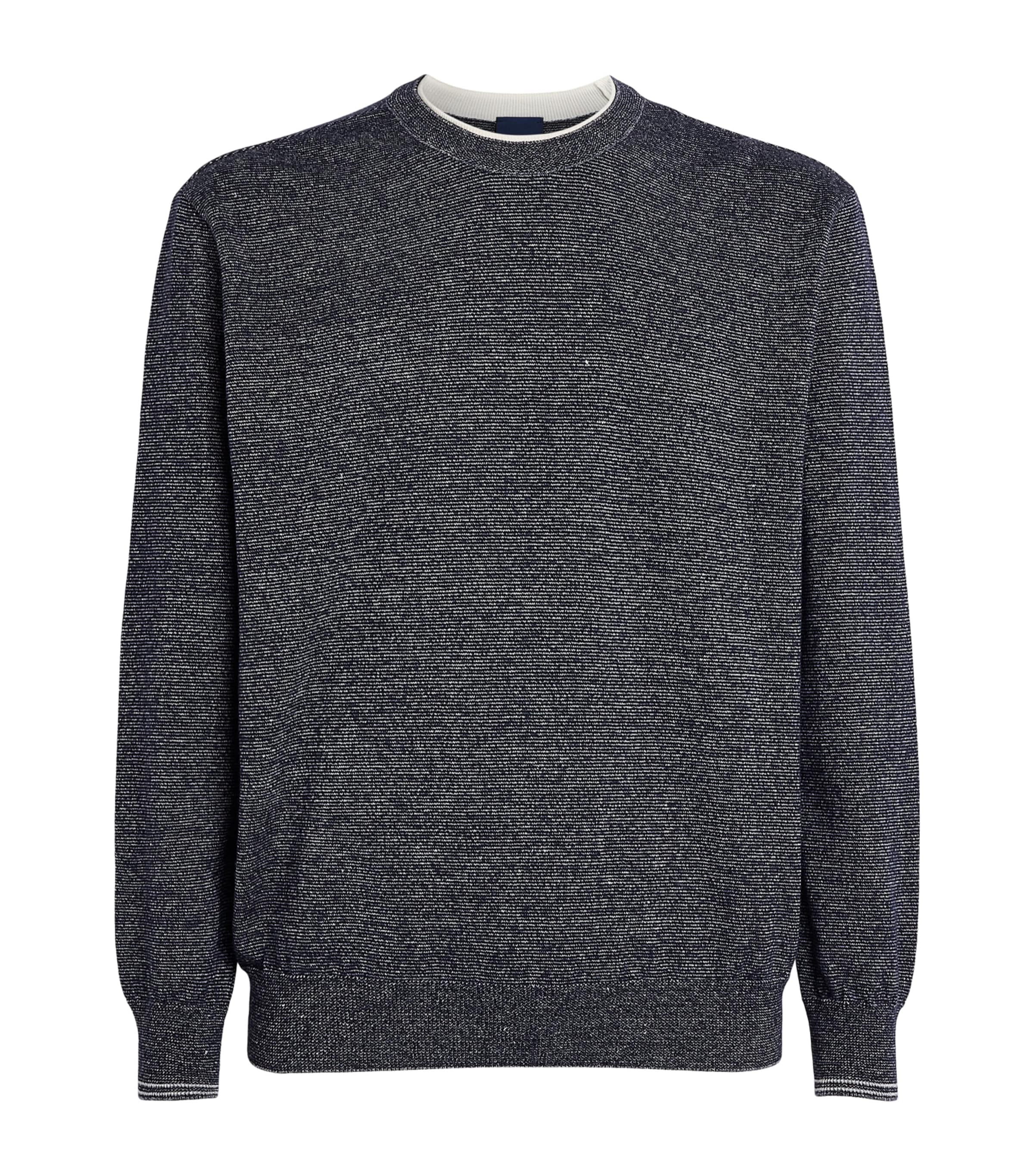 Paul & Shark Mens Wool-Linen Melange Sweater Blu Blu/bianco