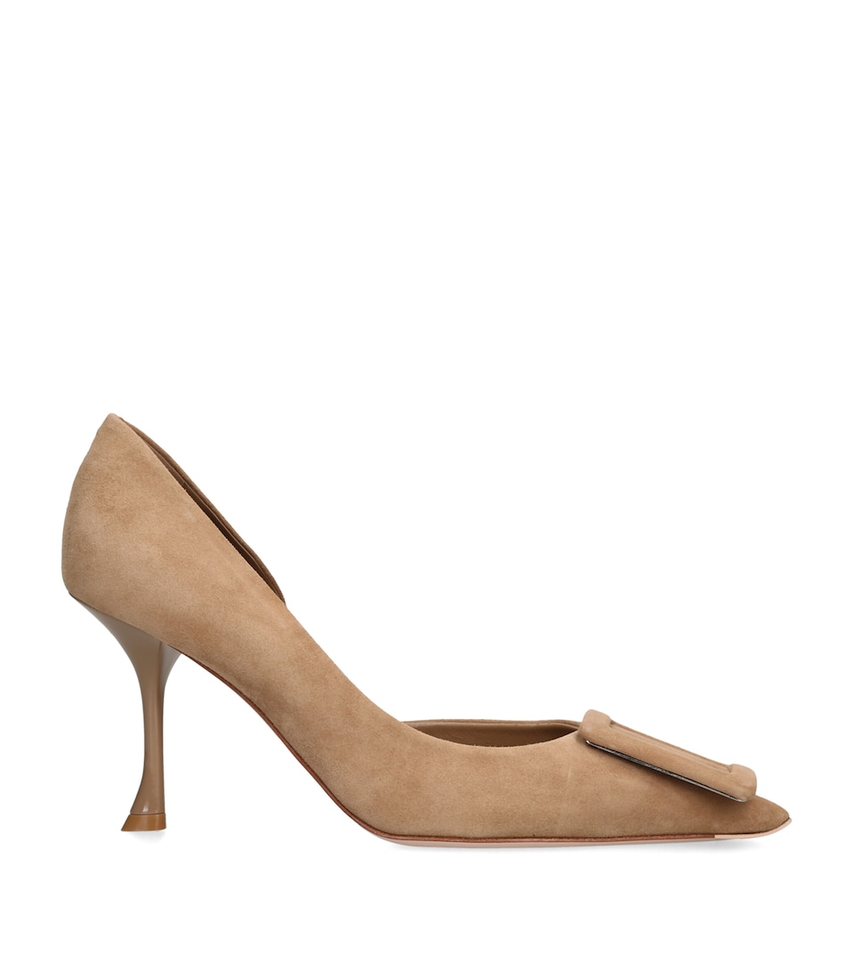 Roger Vivier Suede Viv In The City Pumps 85 Beige
