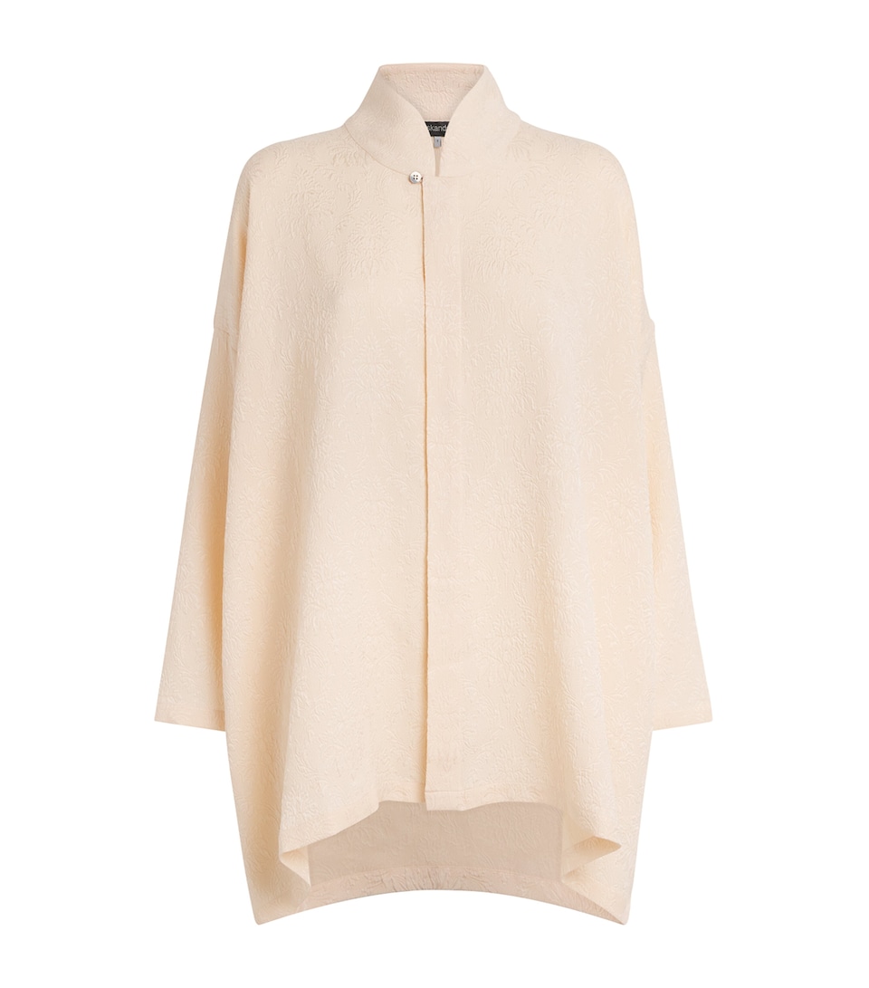 Silk Stand-Collar Shirt