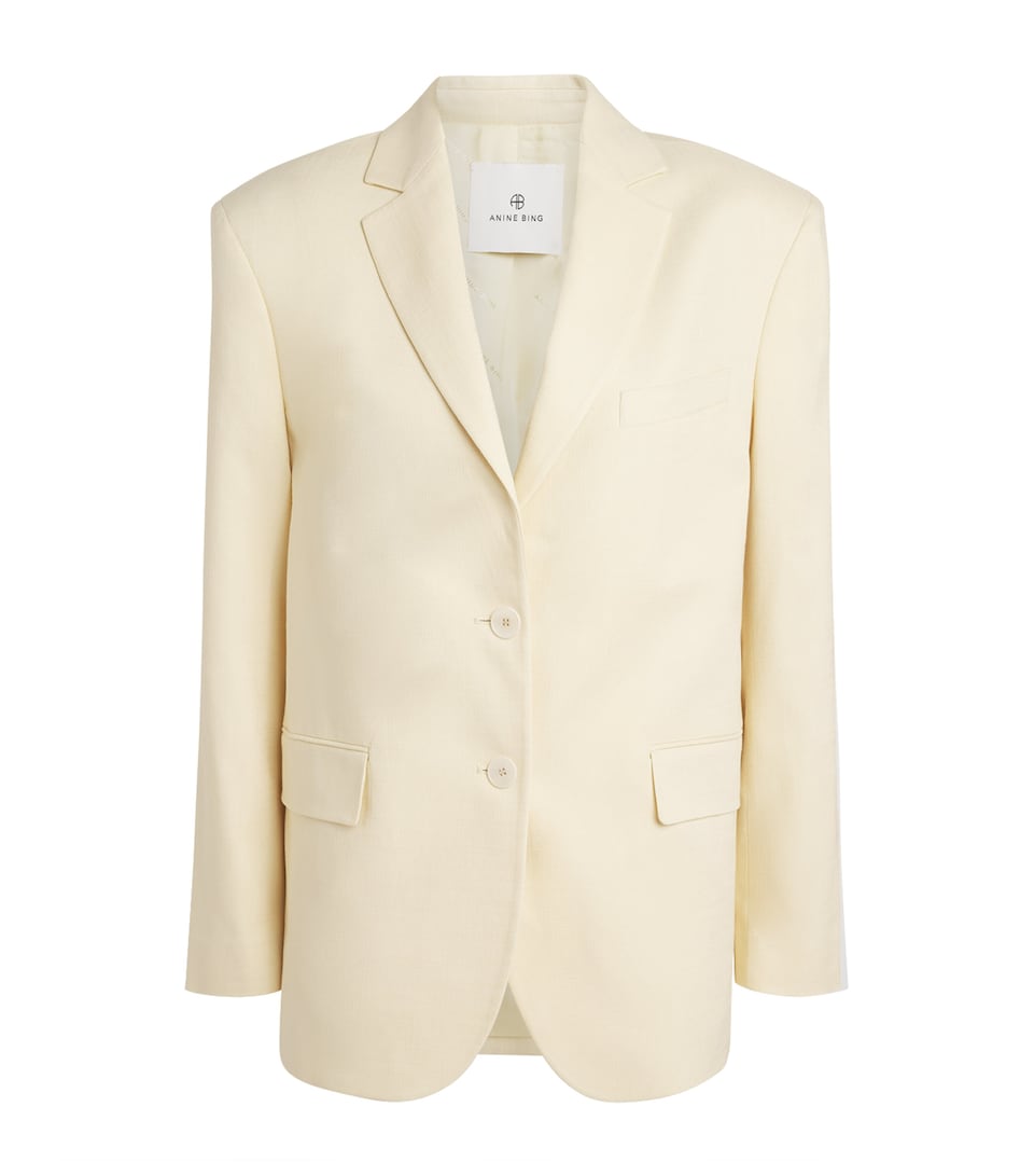 ANINE BING Womens Single-Breasted Quinn Blazer Cream