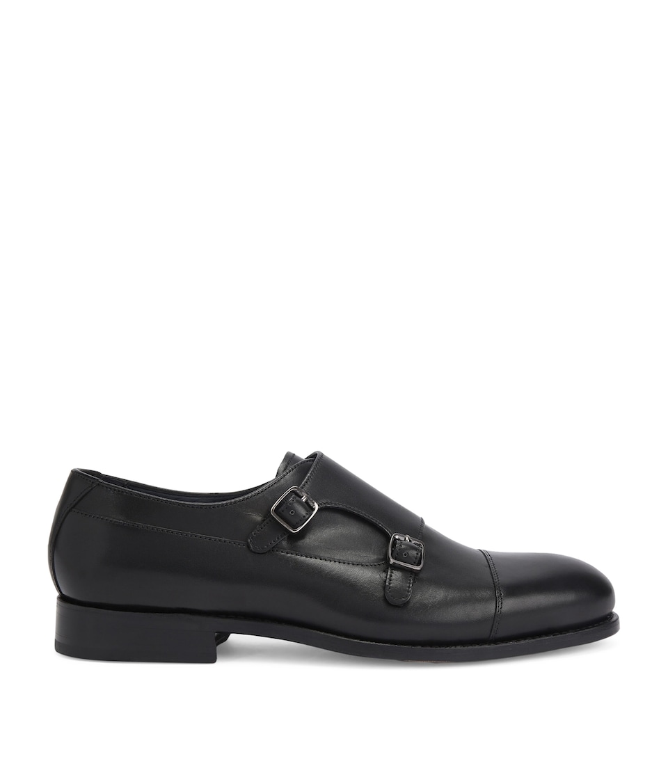 Kurt Geiger London Leather Sloane Monk Shoes Black