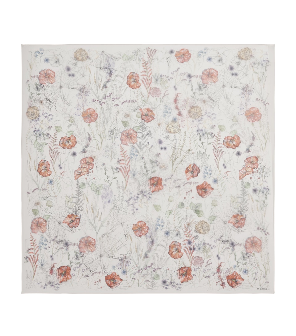 Silk Spider Floral Scarf