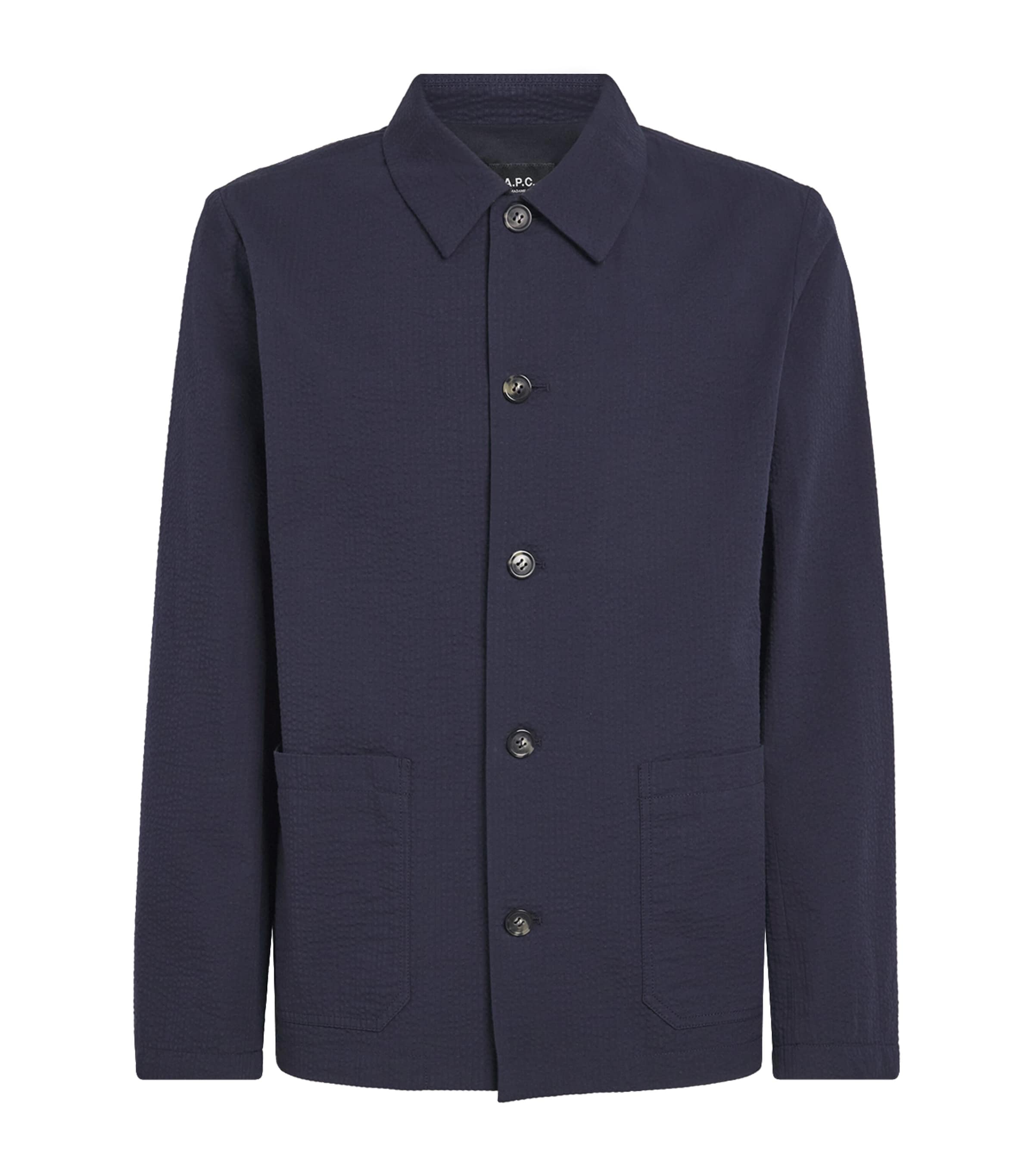 A.P.C. Mens Cotton Overshirt Iak Dark Navy