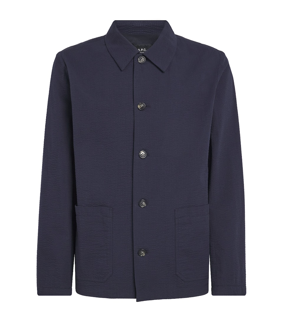 A.P.C. Mens Cotton Overshirt Iak Dark Navy