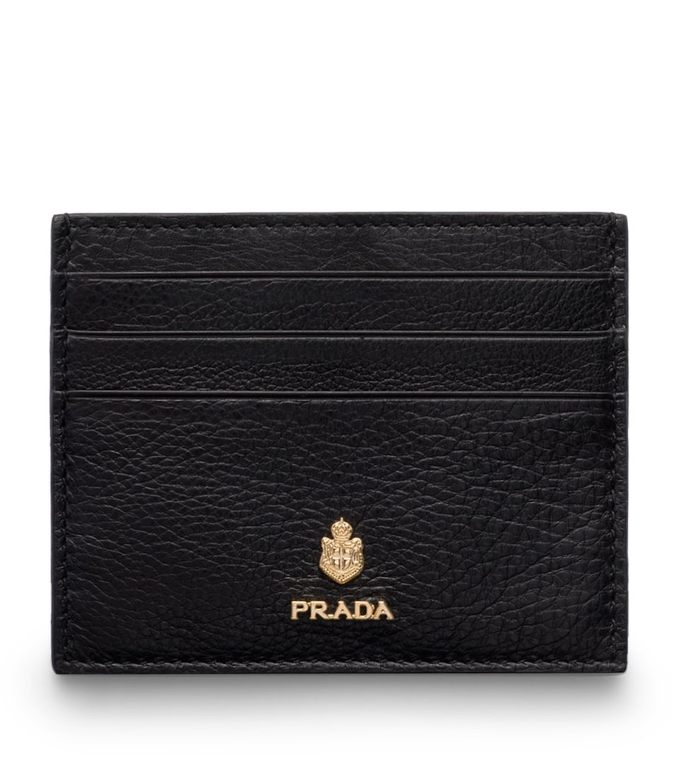 Prada Leather Logo Card Holder Black